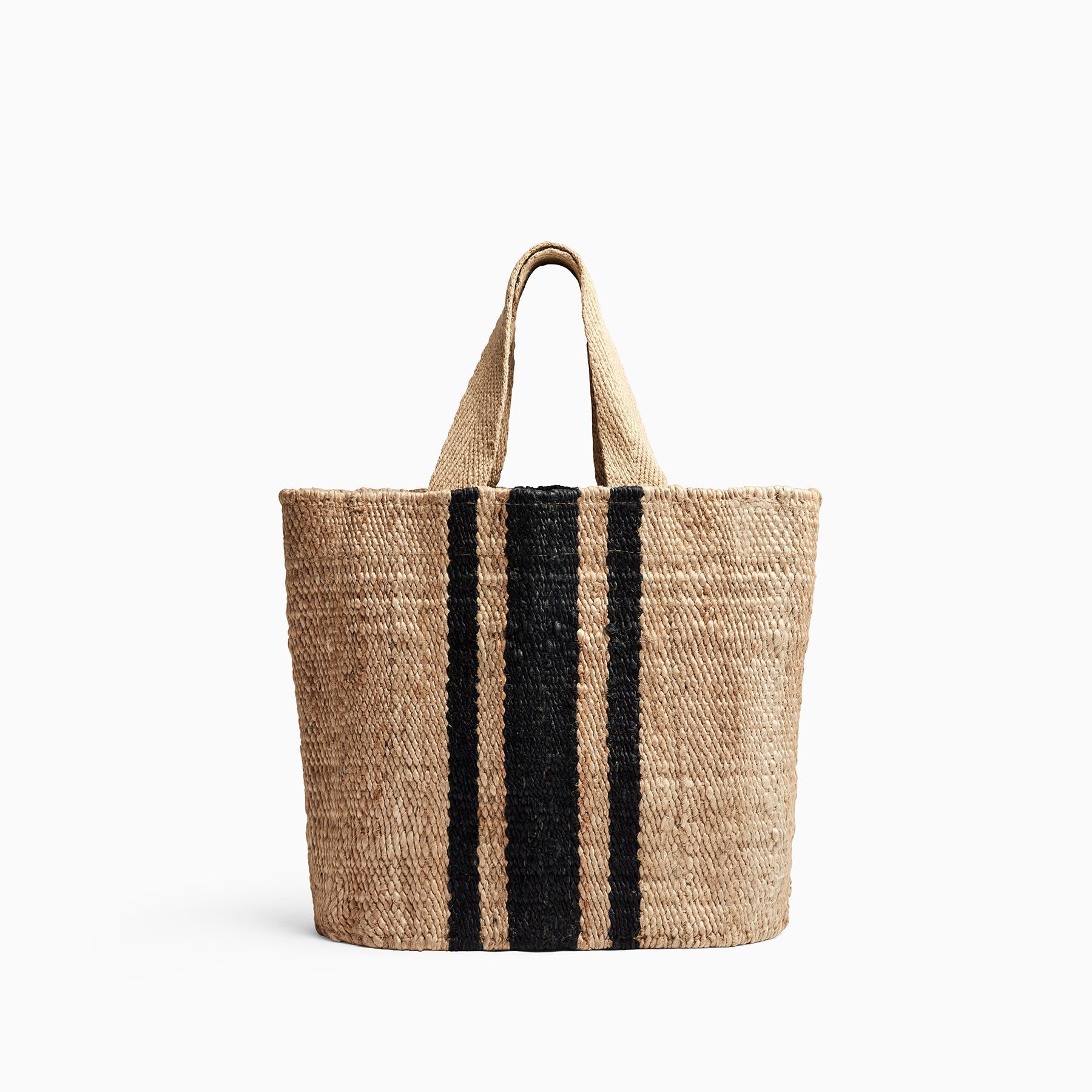 Playa Striped Small Hemp Tote - Natural/Black