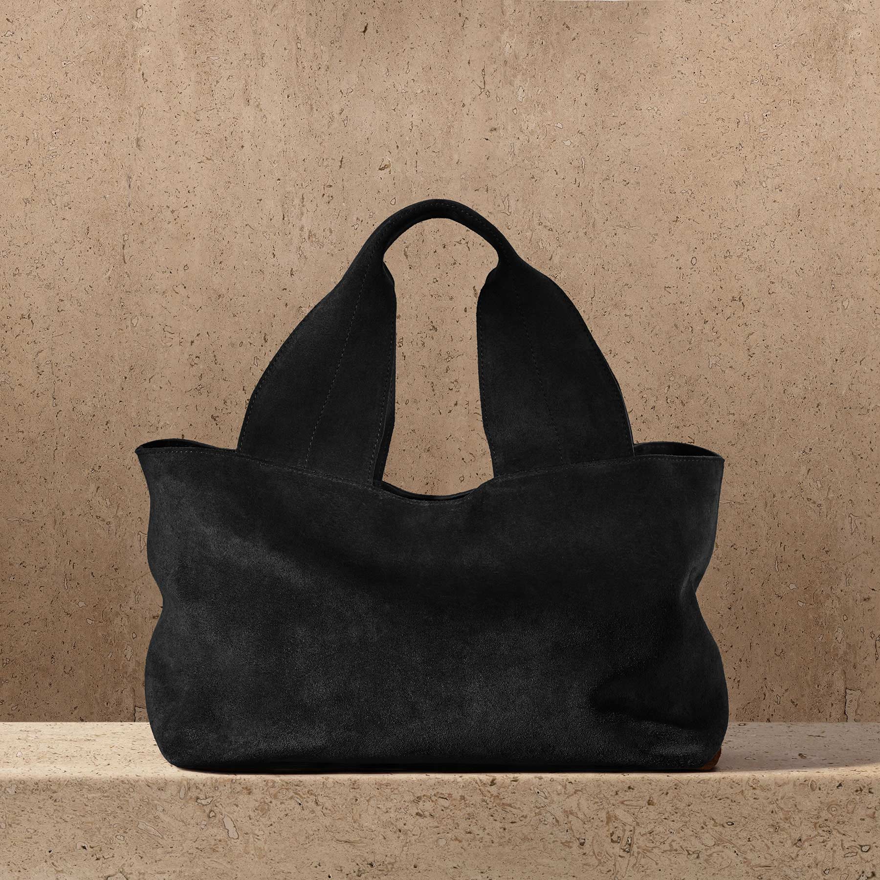 Suede Tote - Black