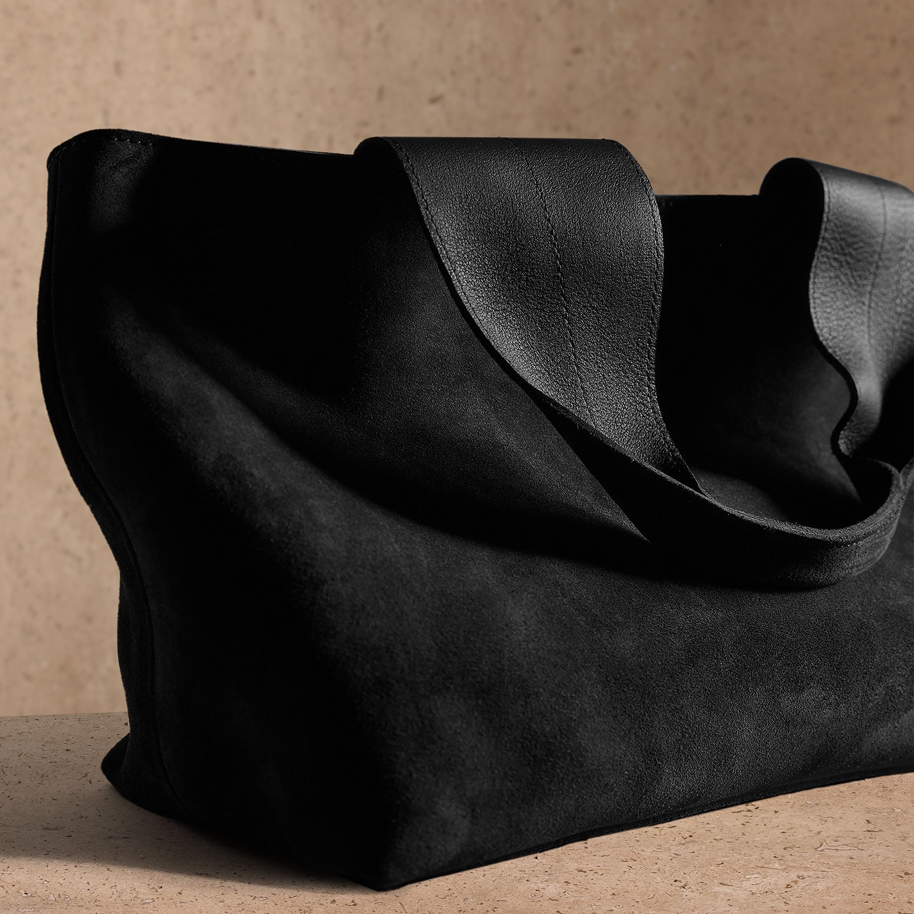 Suede Tote - Black