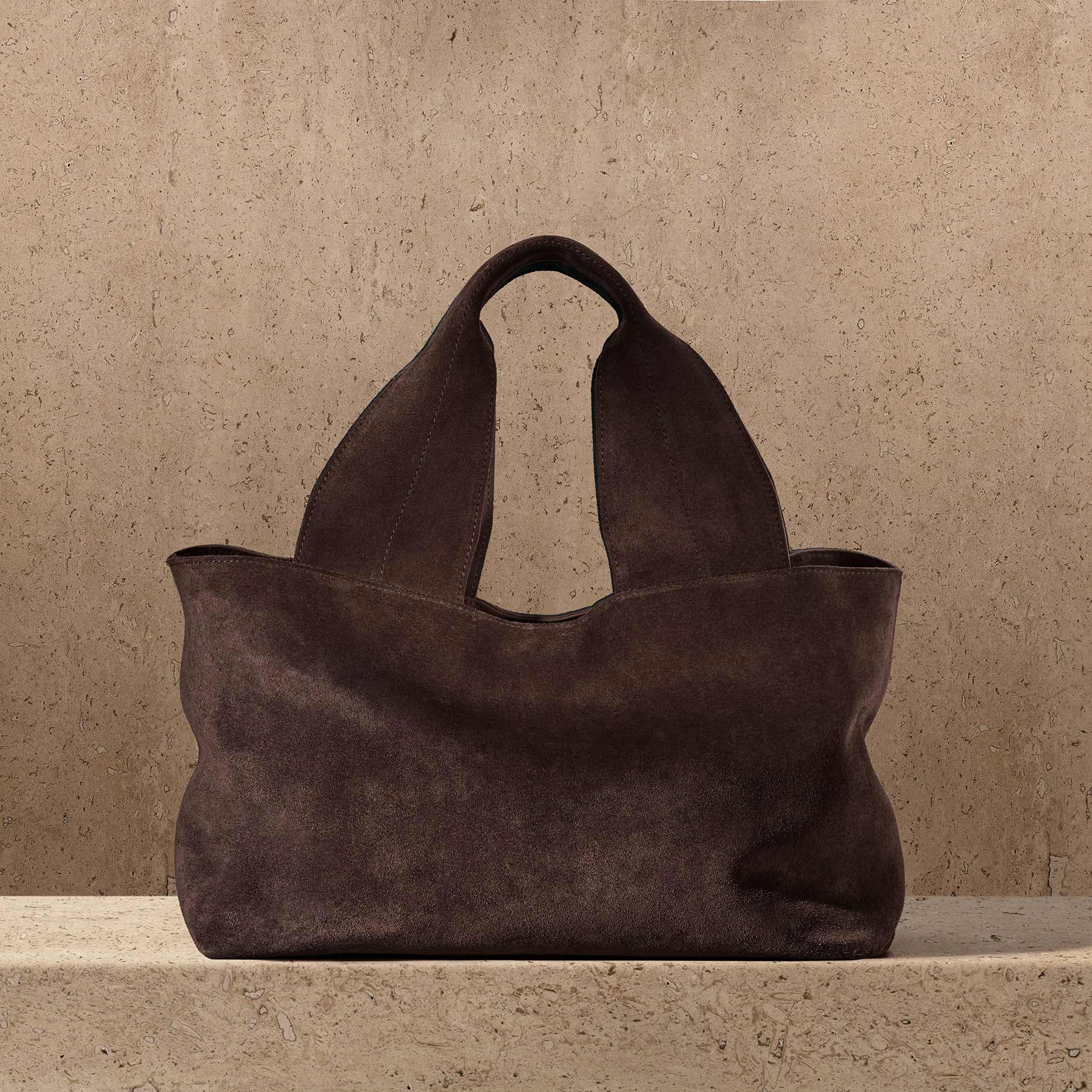 Suede Tote - Cafe