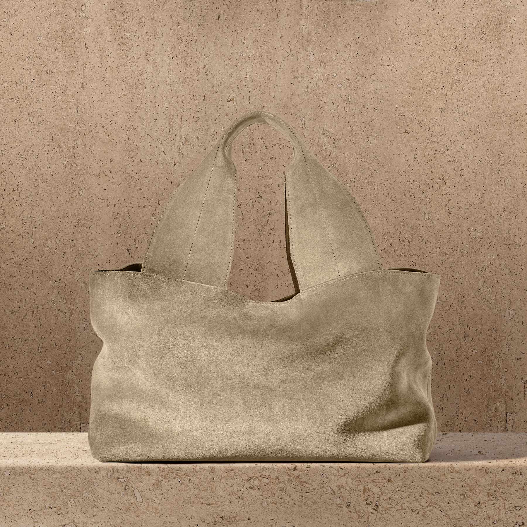 Suede Tote - Sand