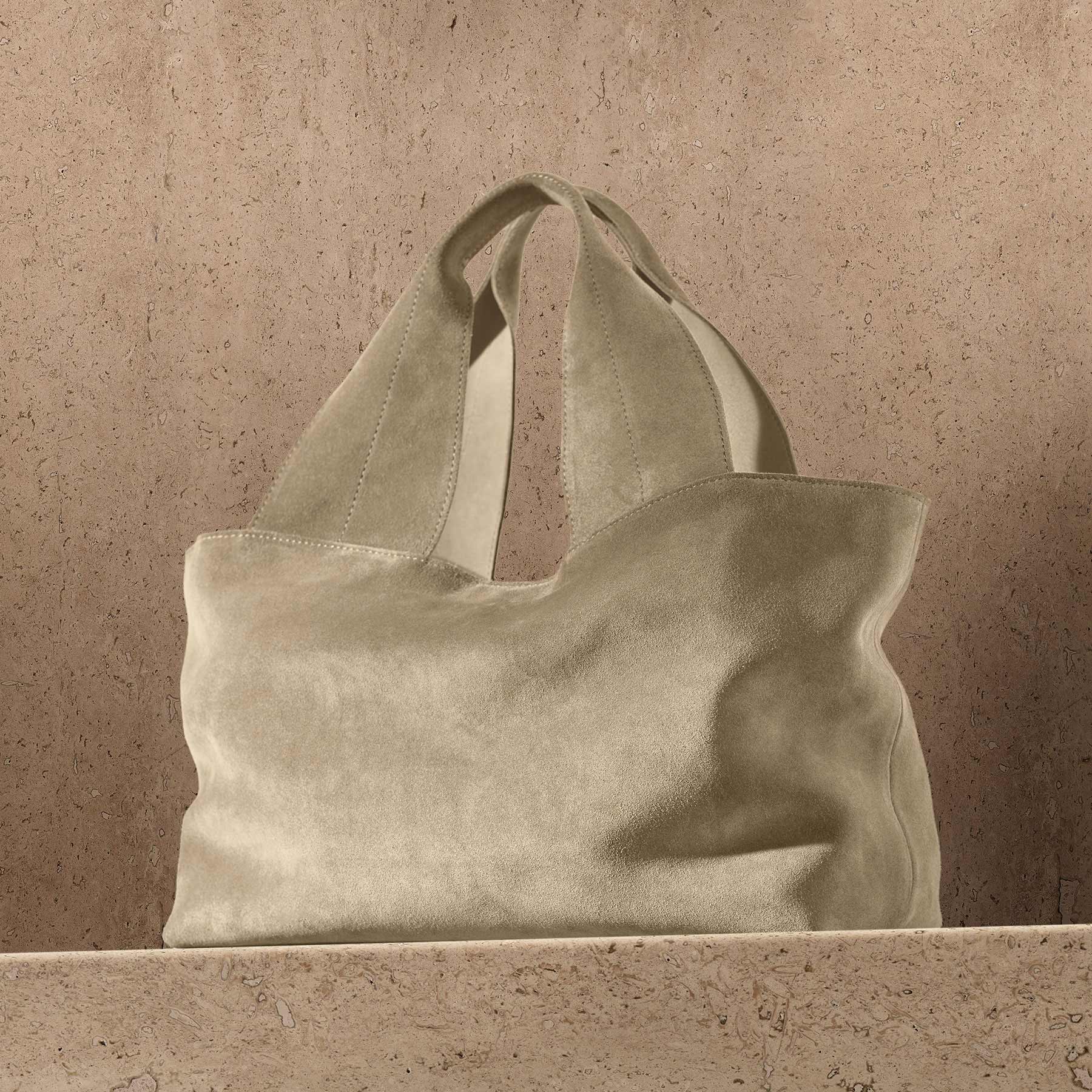 Suede Tote - Sand