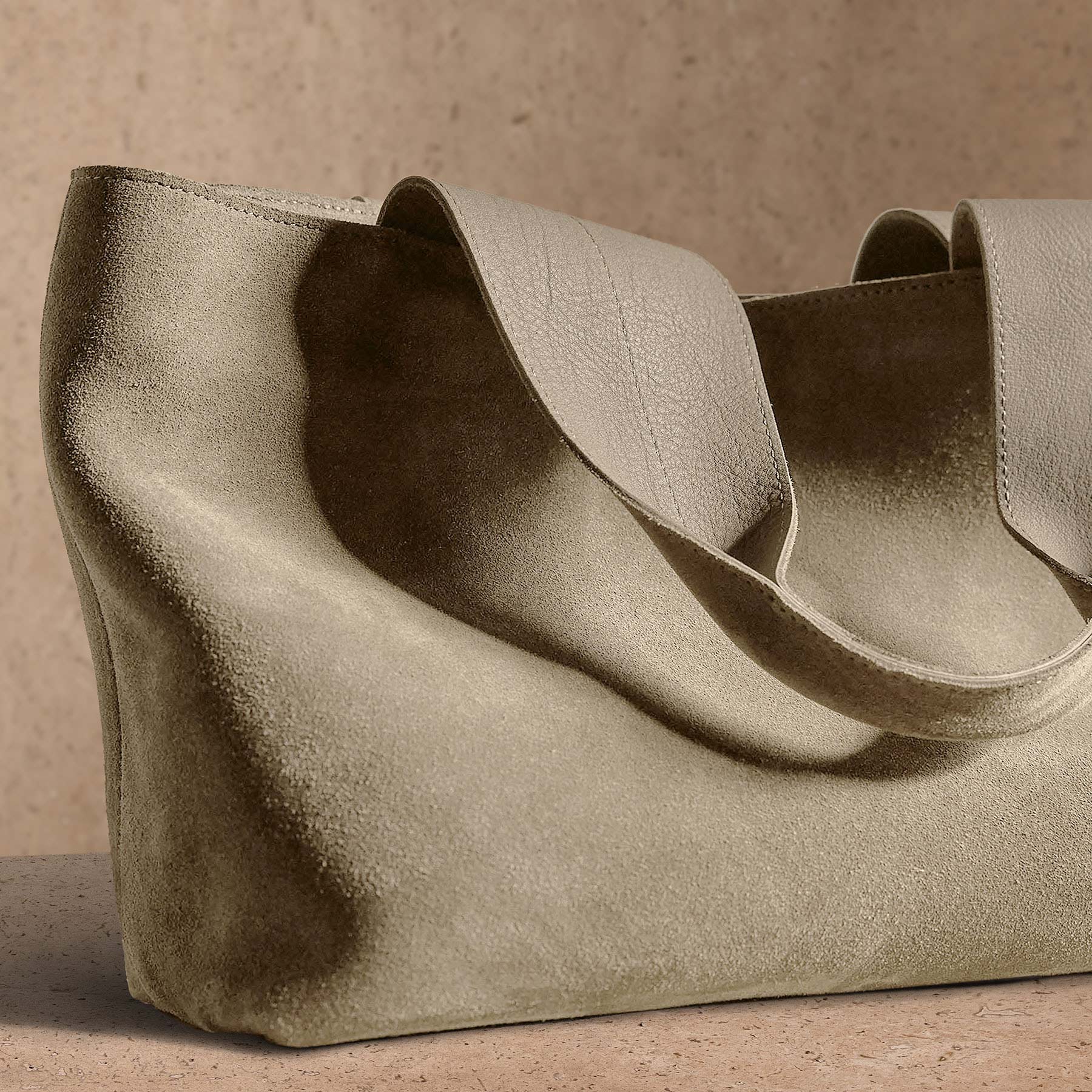 Suede Tote - Sand