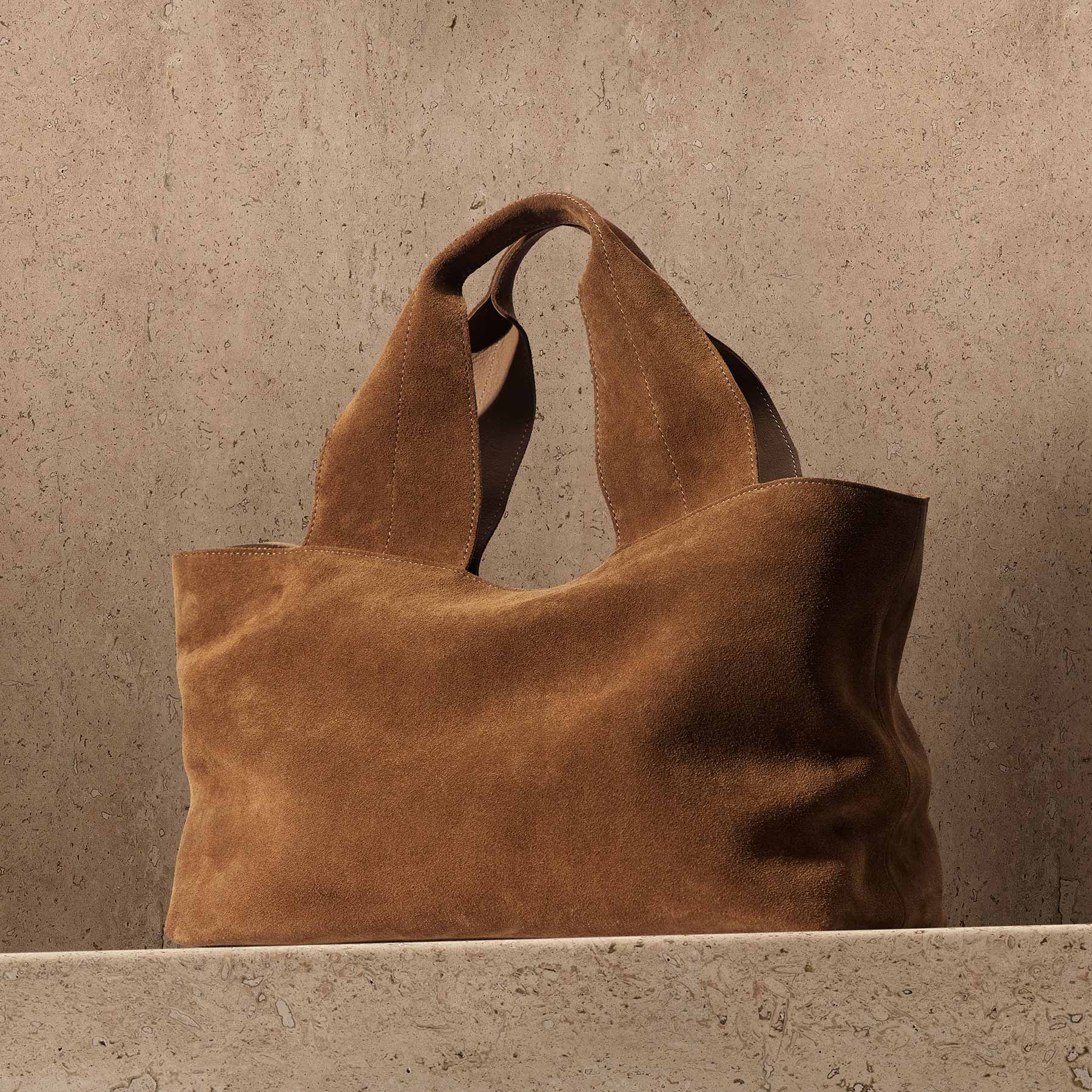 Suede Tote - Tabacco
