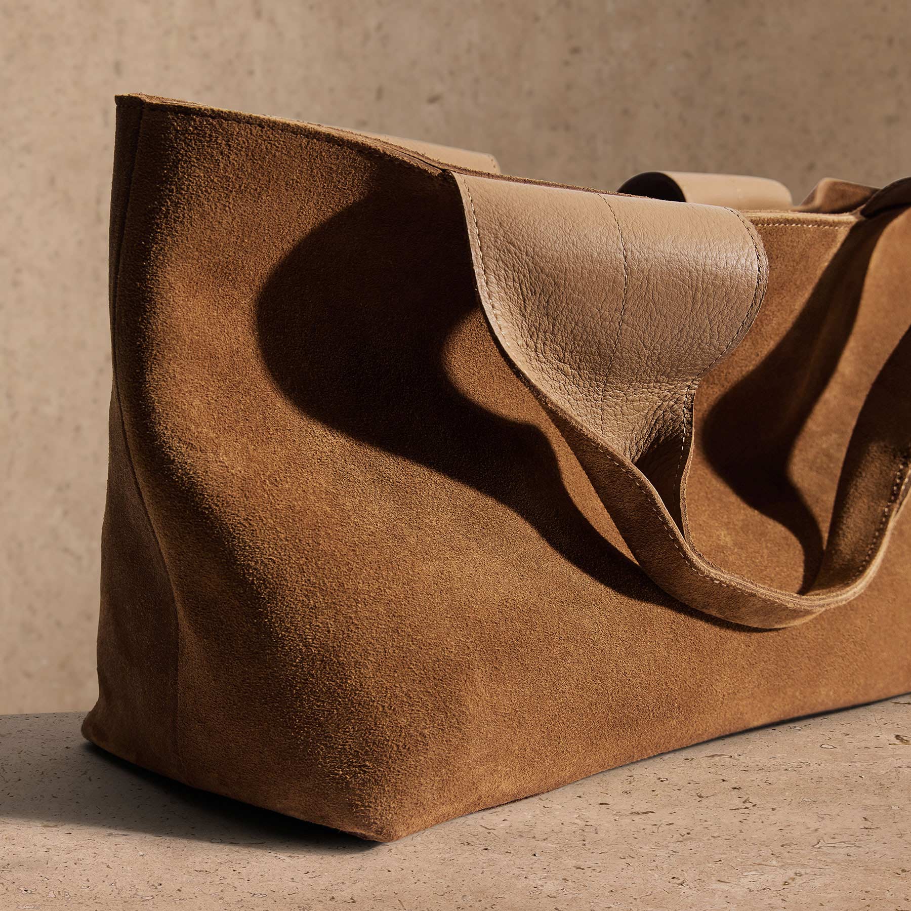 Suede Tote - Tabacco