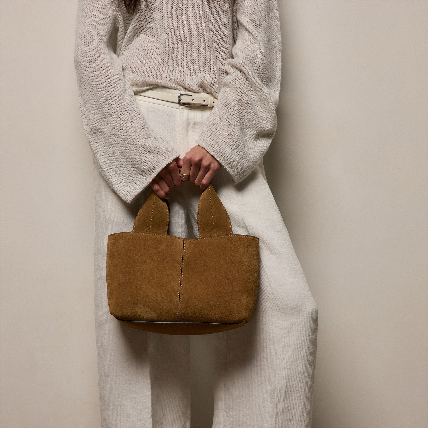 Suede Mini Tote - Palamino