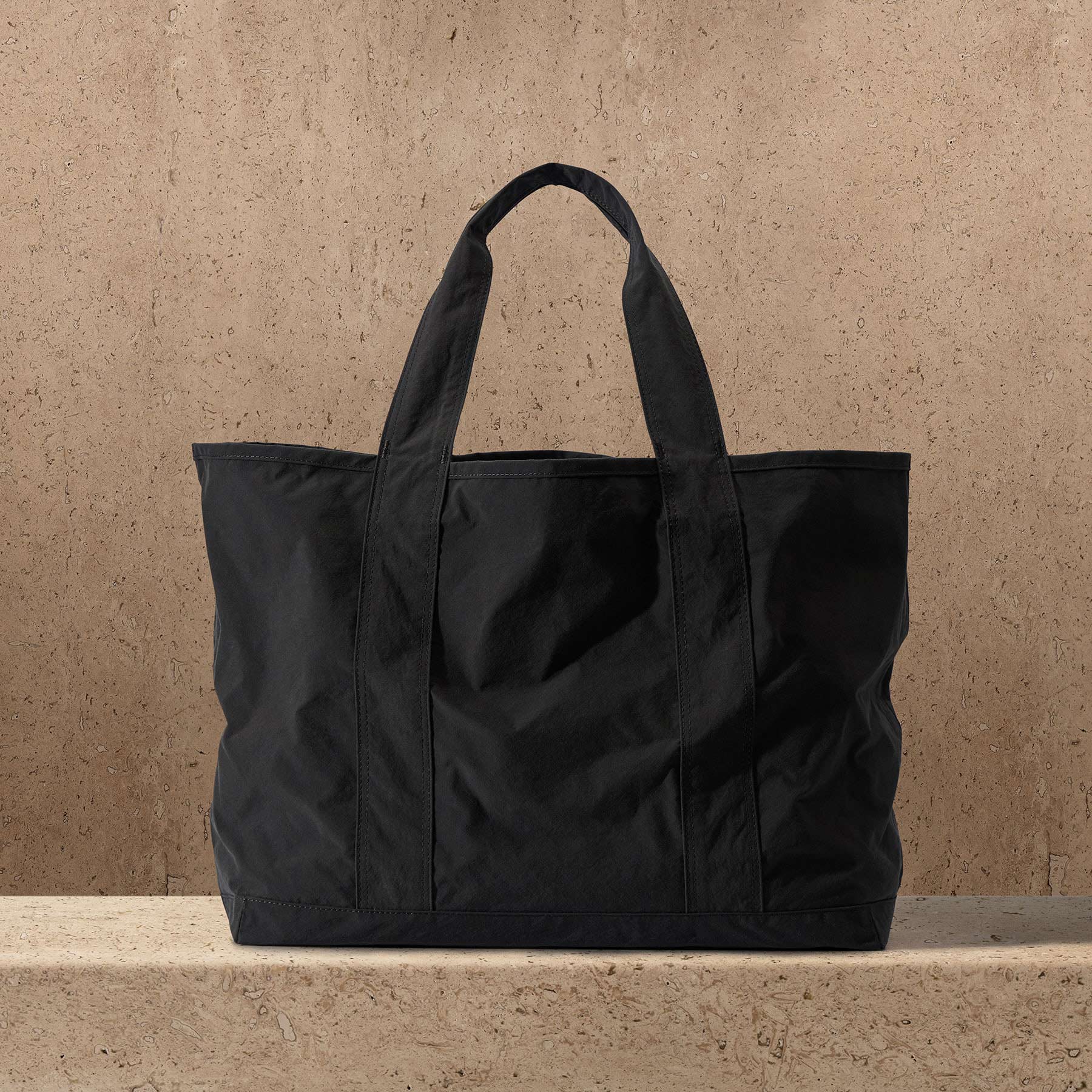 Small Matte Nylon Tote - Black
