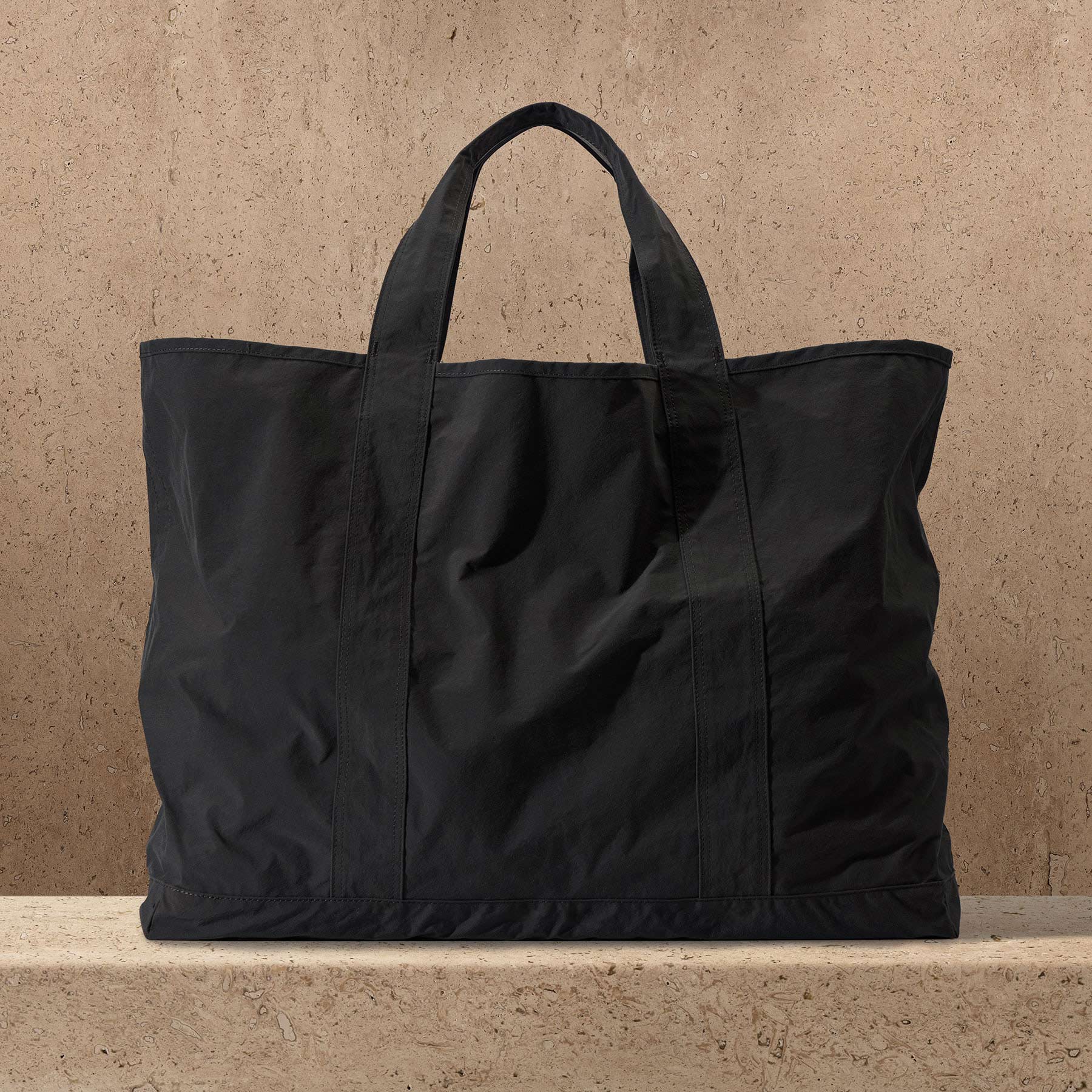 Large Matte Nylon Tote - Black
