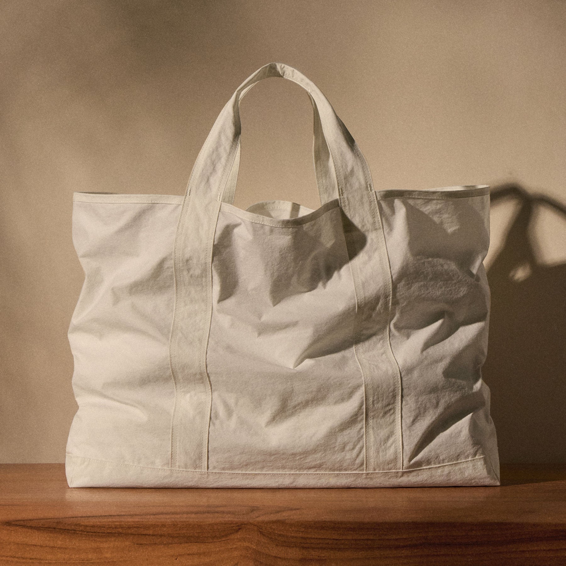 Large Matte Nylon Tote - White