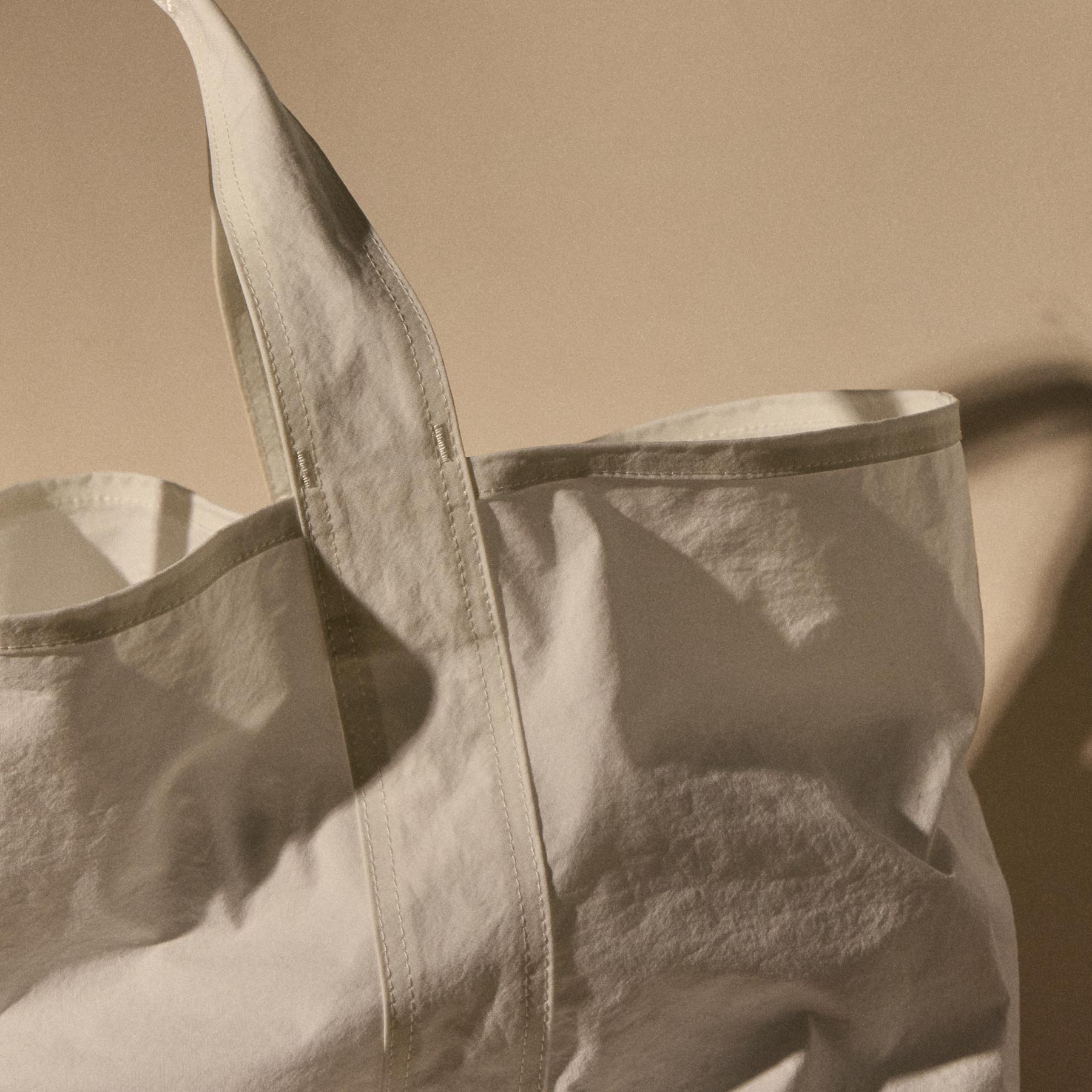 Large Matte Nylon Tote - White