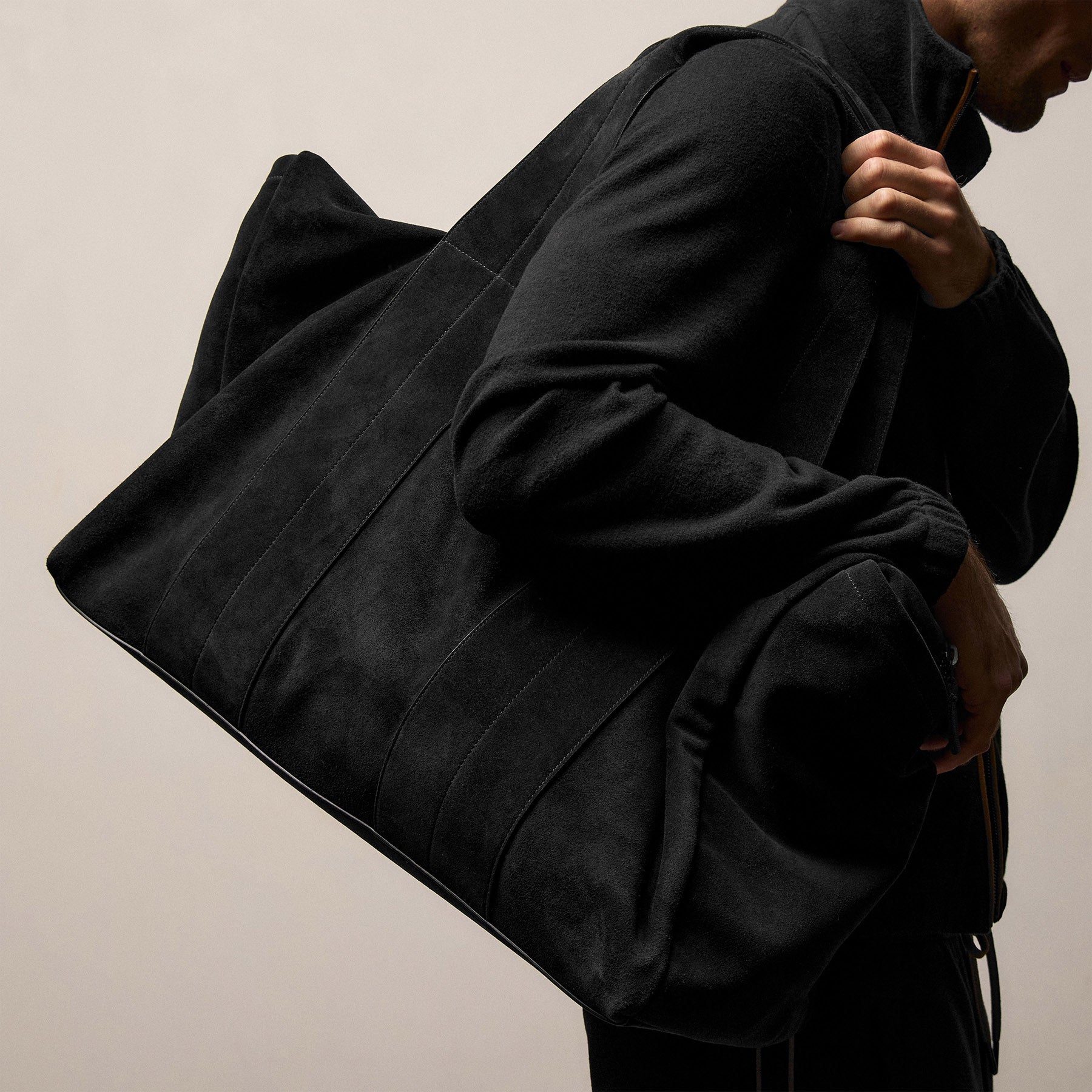Suede Montecito Weekend Bag - Black