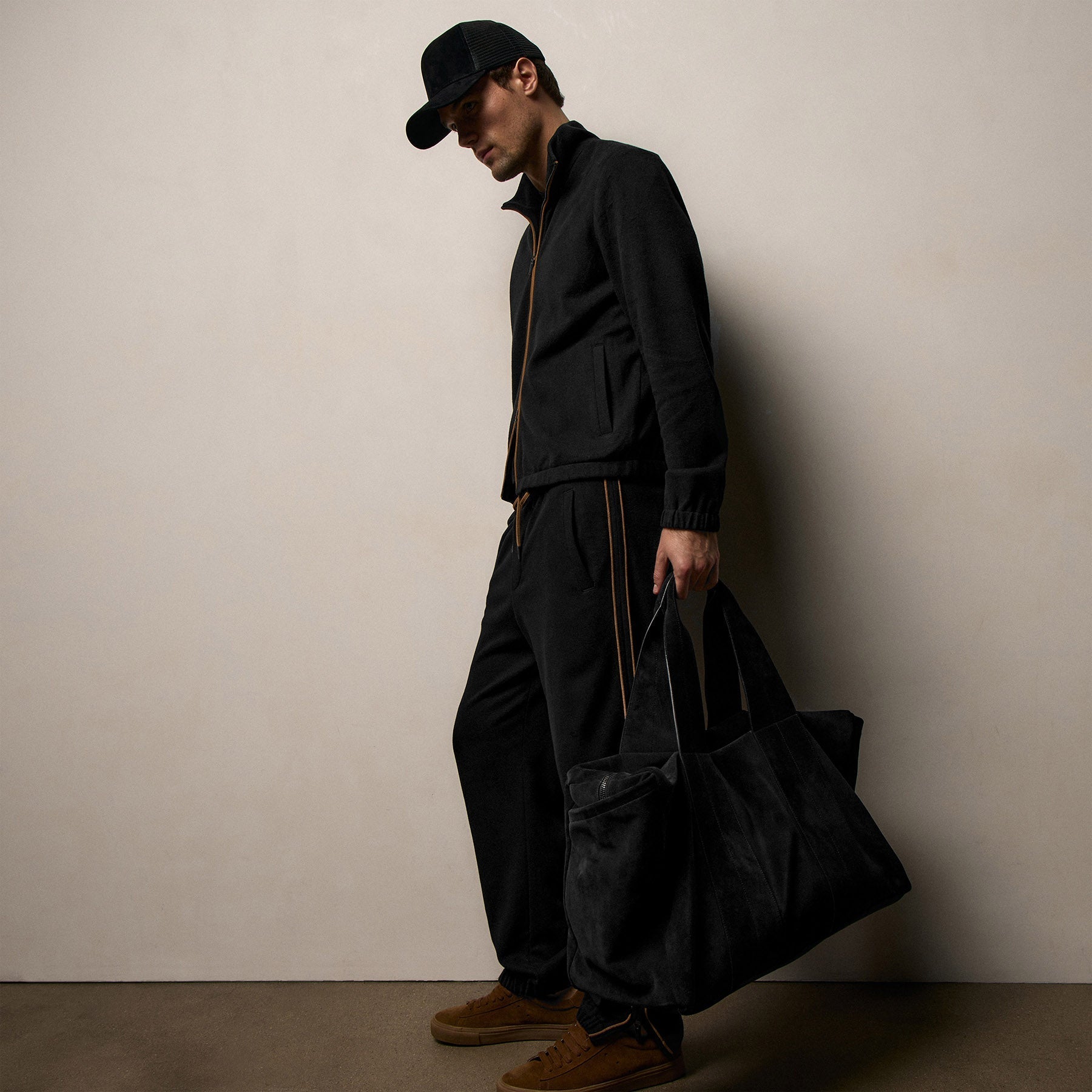 Suede Montecito Weekend Bag - Black