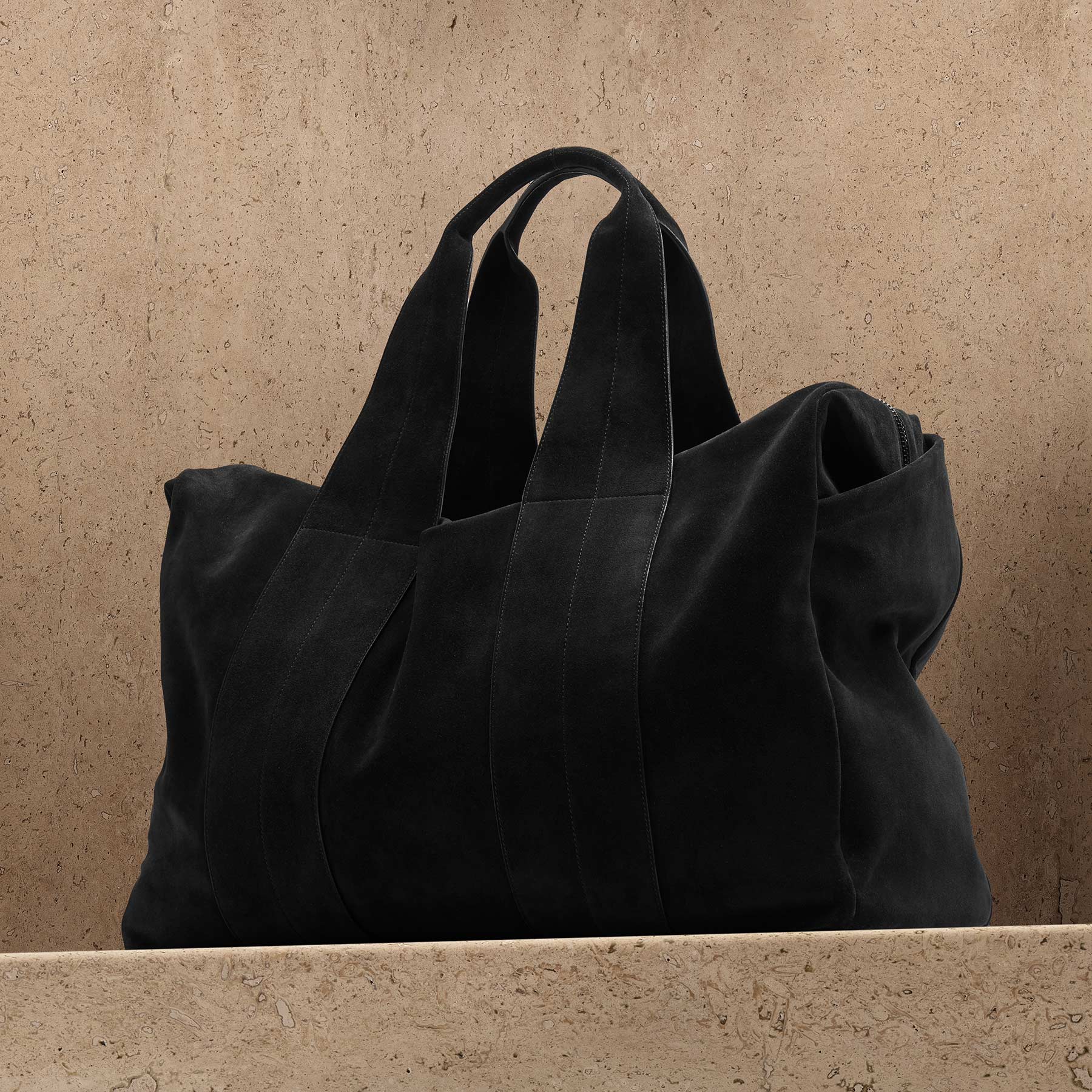 Suede Montecito Weekend Bag - Black