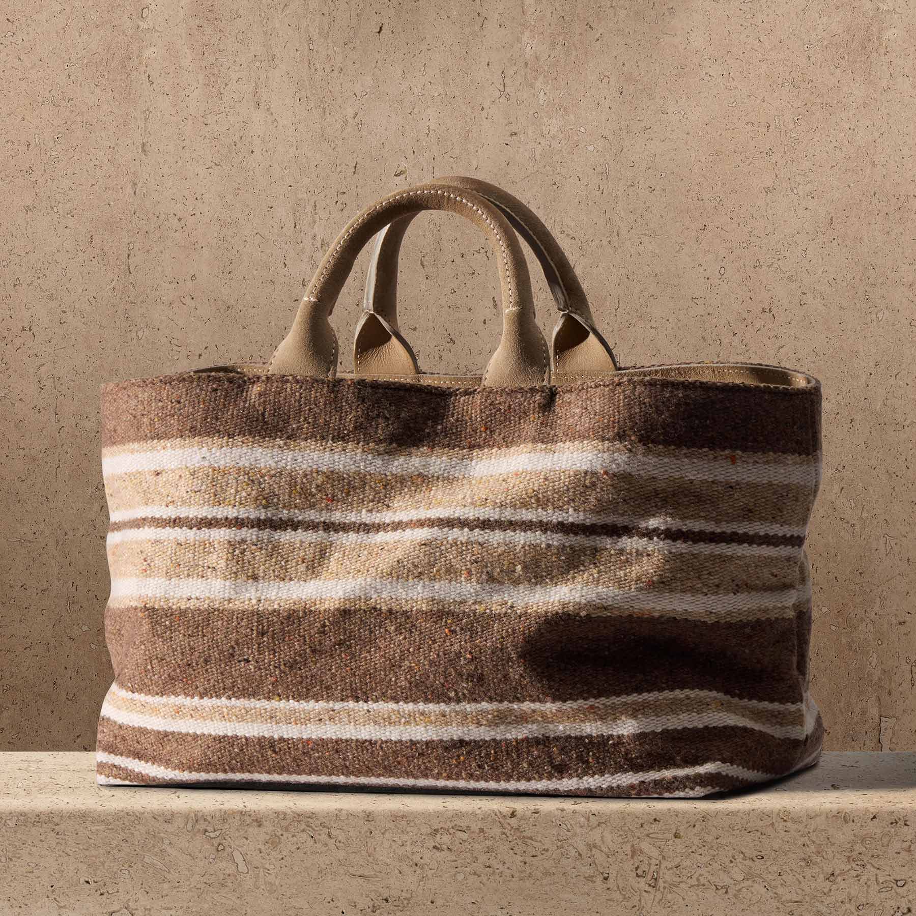 Baja Striped Tote - Beige Multi Stripe