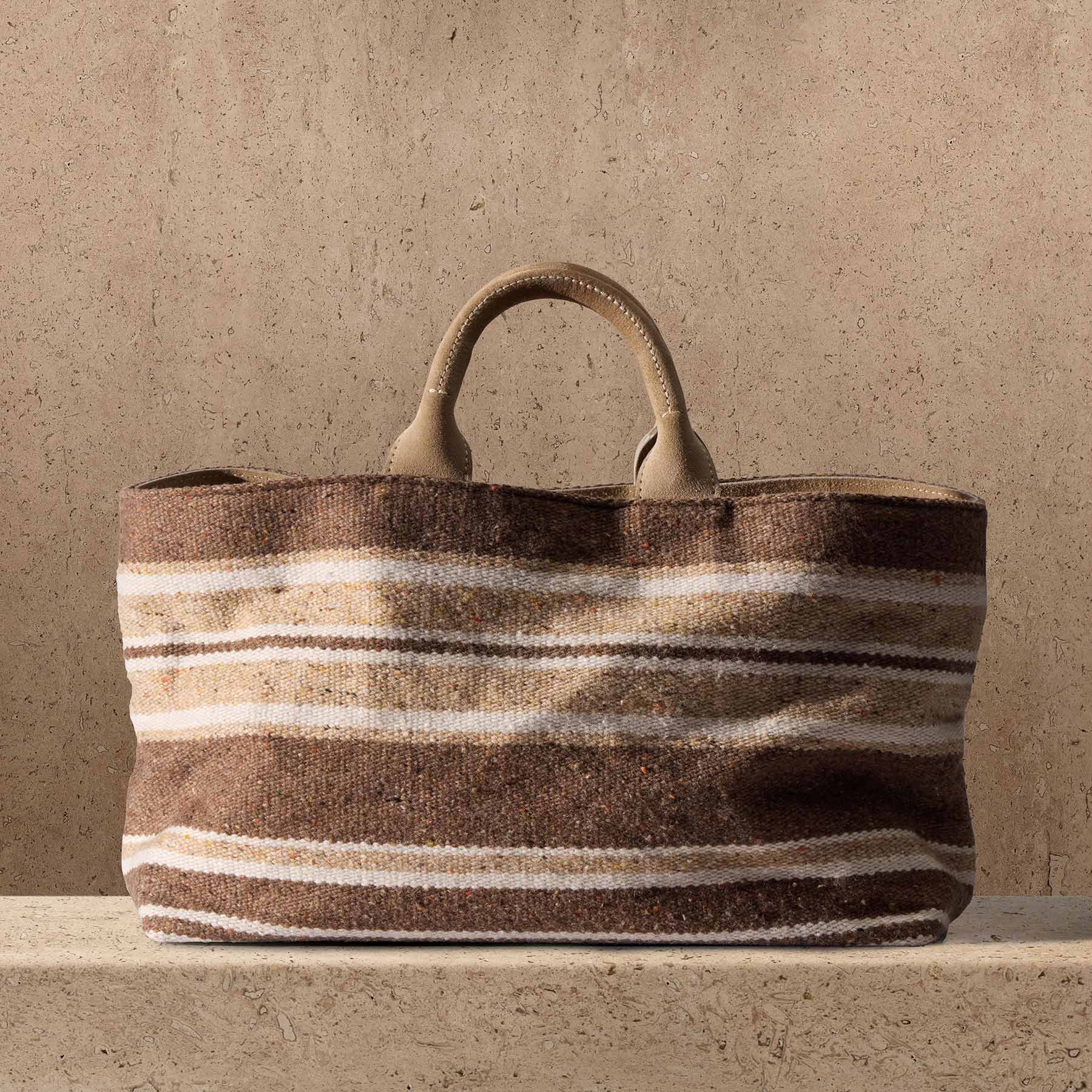 Baja Striped Tote - Beige Multi Stripe