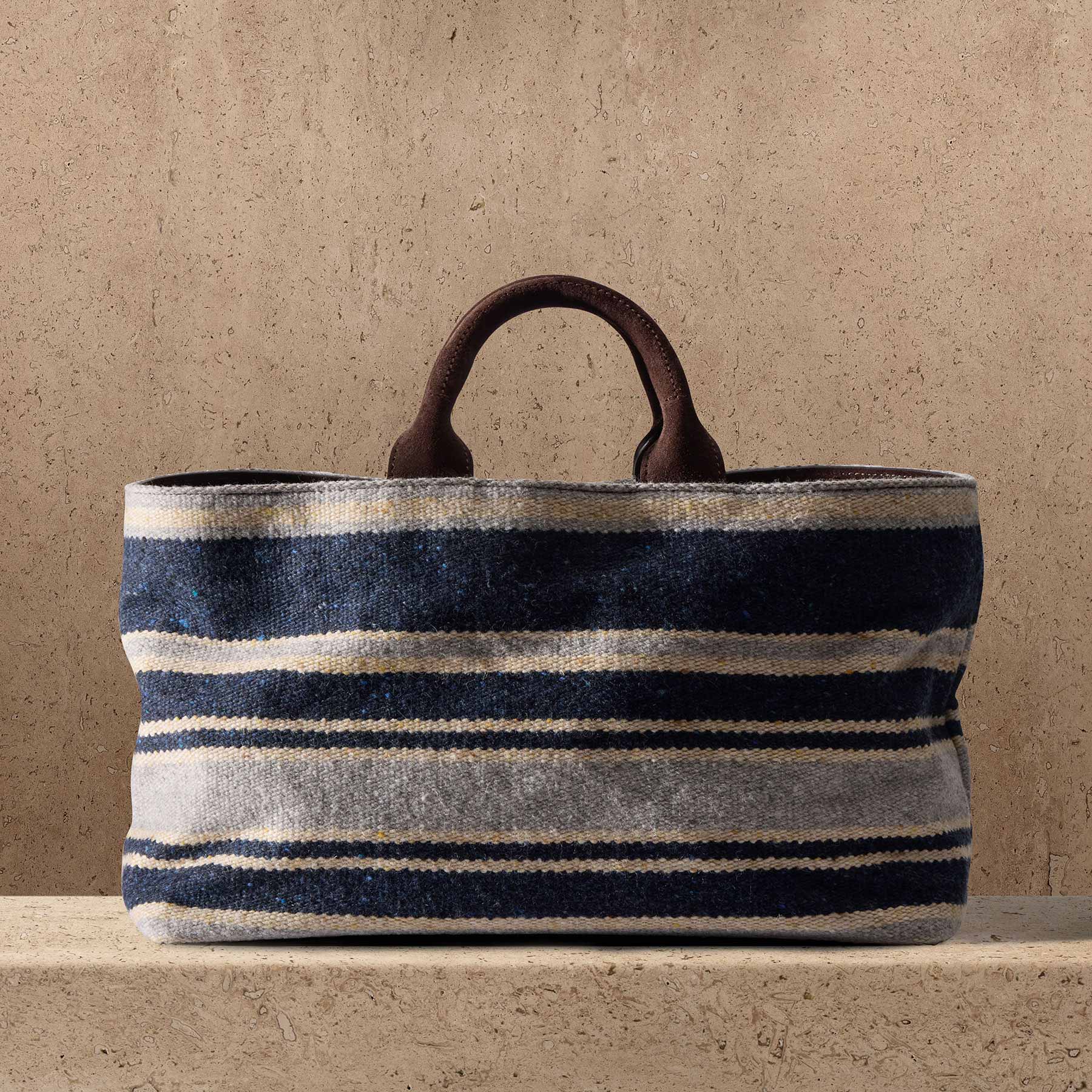 Baja Striped Tote - Navy Multi Stripe