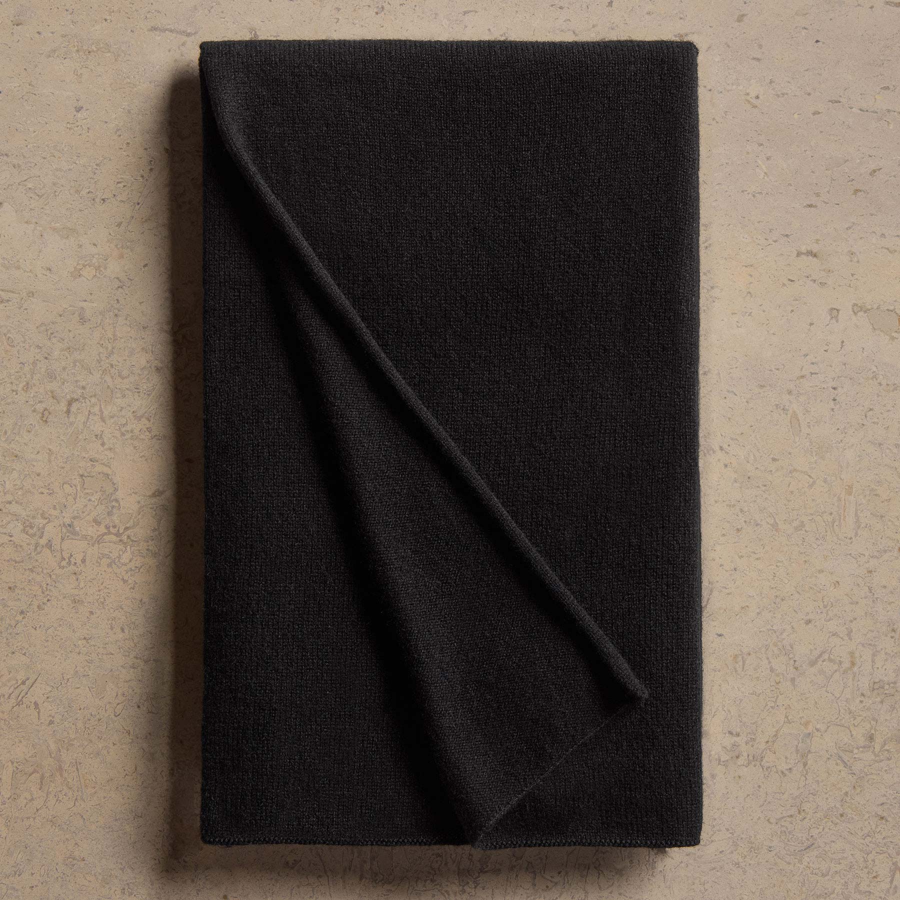 Open Knit Cashmere Scarf - Black