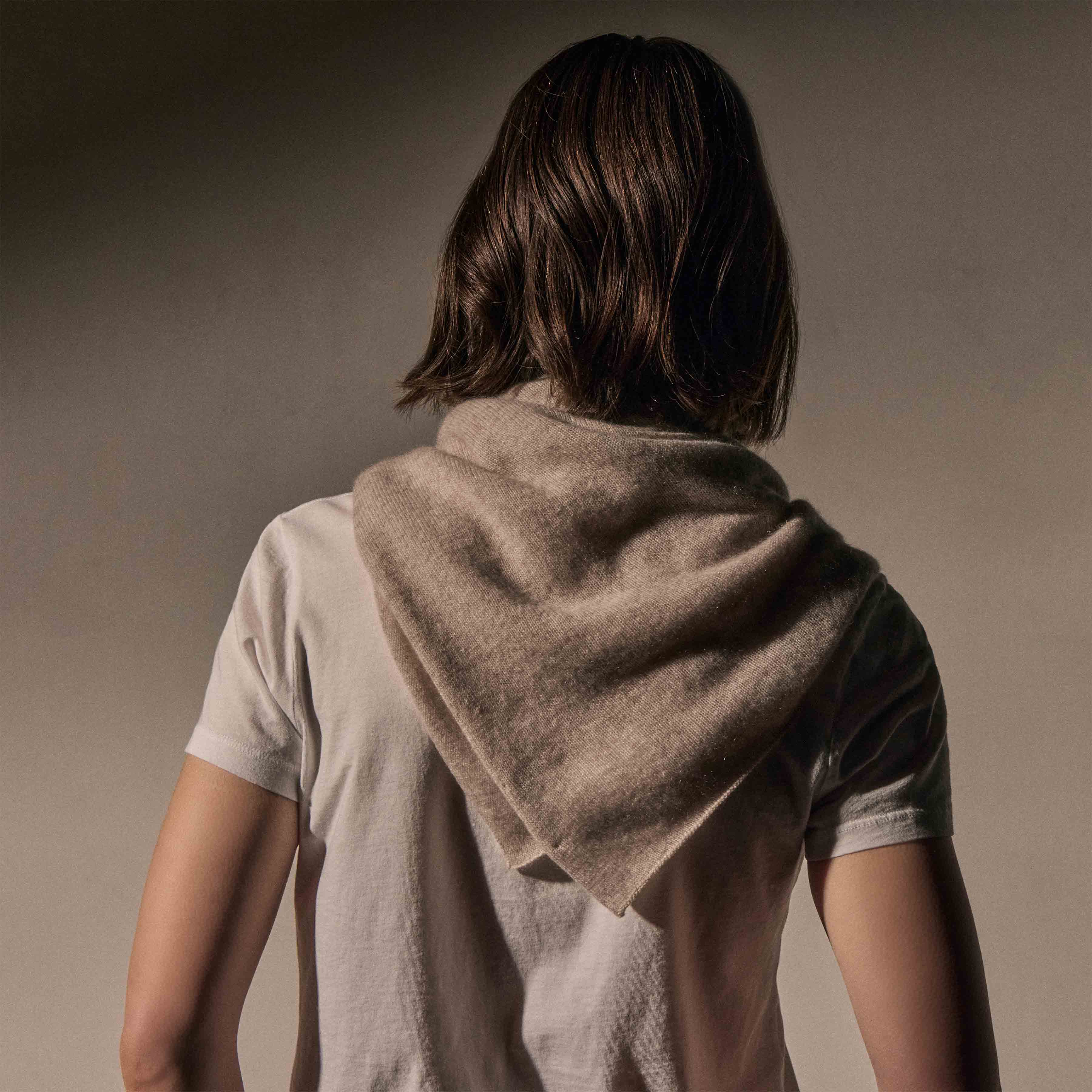 Open Knit Cashmere Scarf - Light Beige
