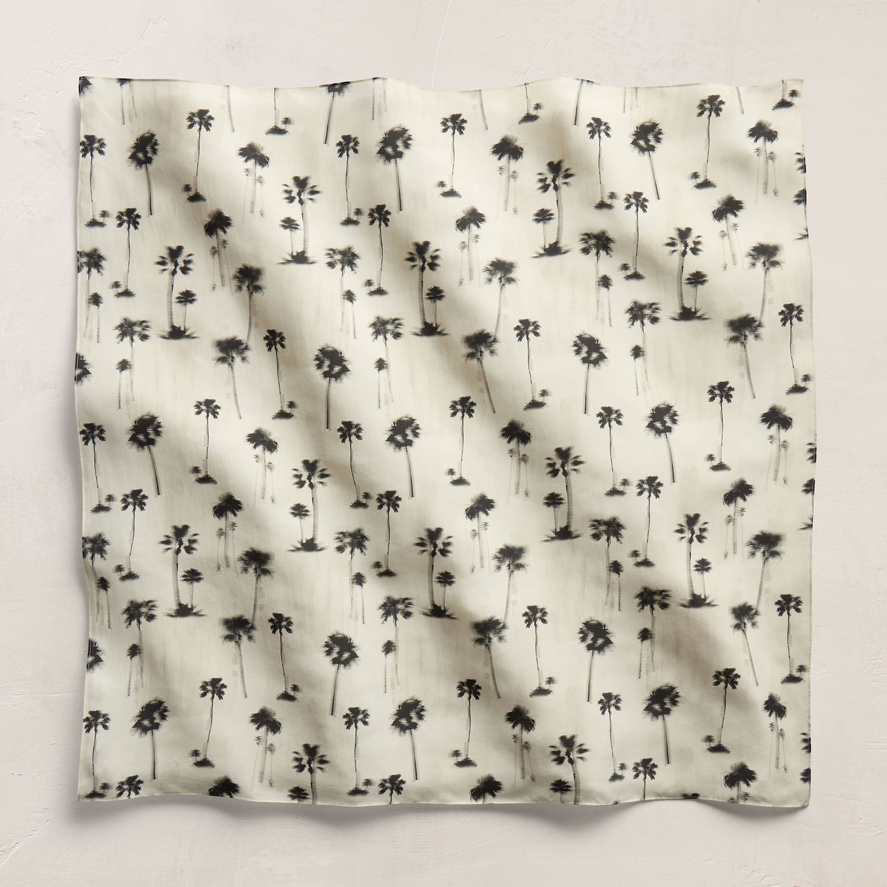 Printed Washed Silk Scarf - Allover Palm Print