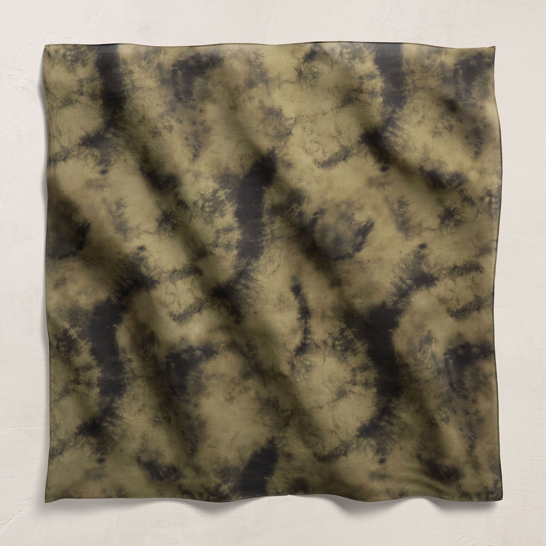 Printed Washed Silk Scarf - Tie Dye Green