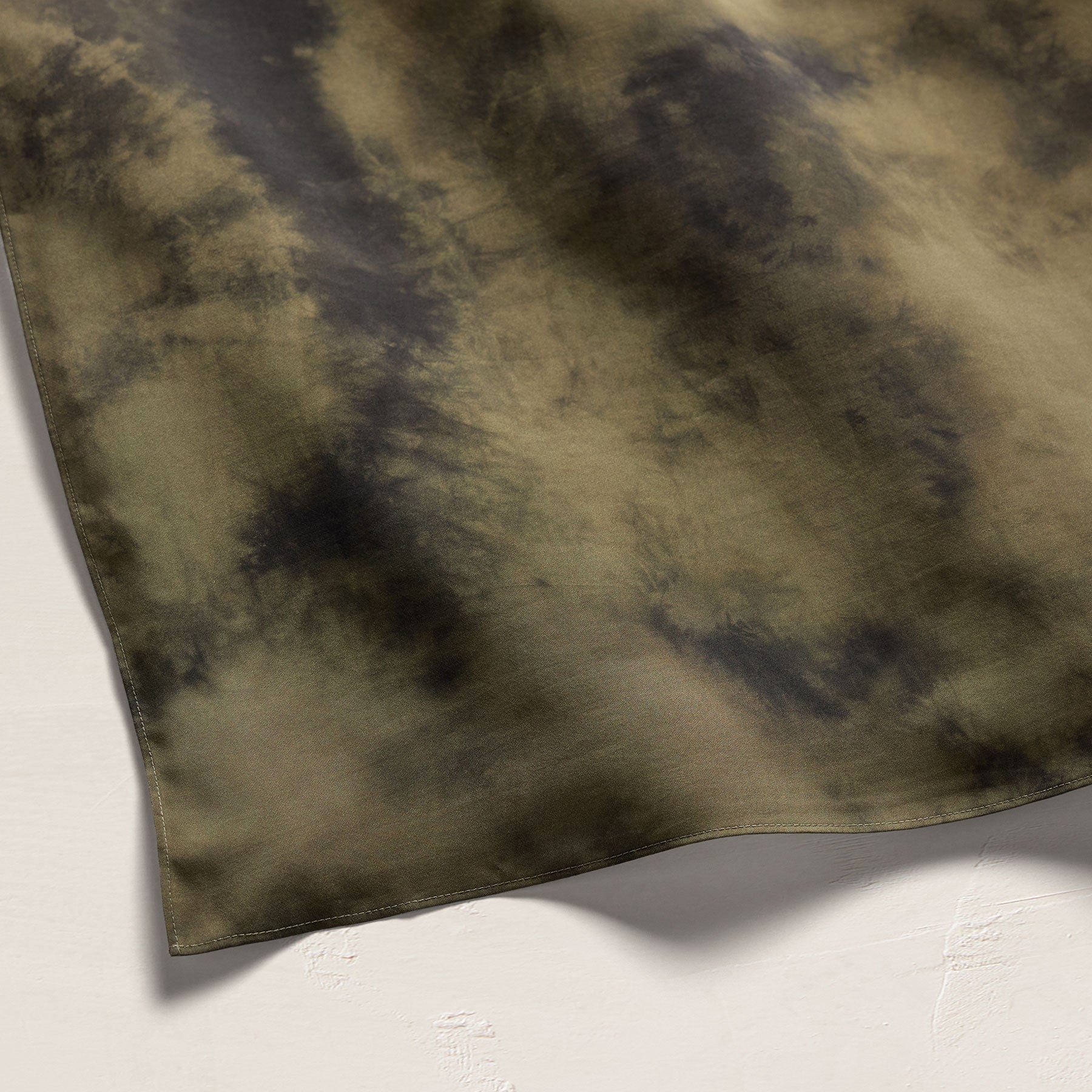 Printed Washed Silk Scarf - Tie Dye Green