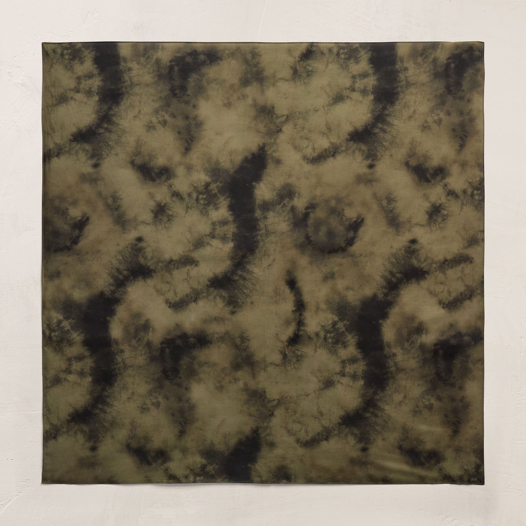 Printed Washed Silk Scarf - Tie Dye Green