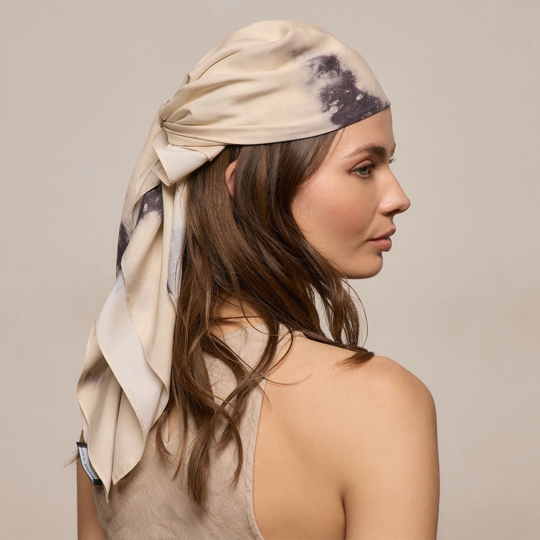 Printed Washed Silk Scarf - Pink Tie Dye