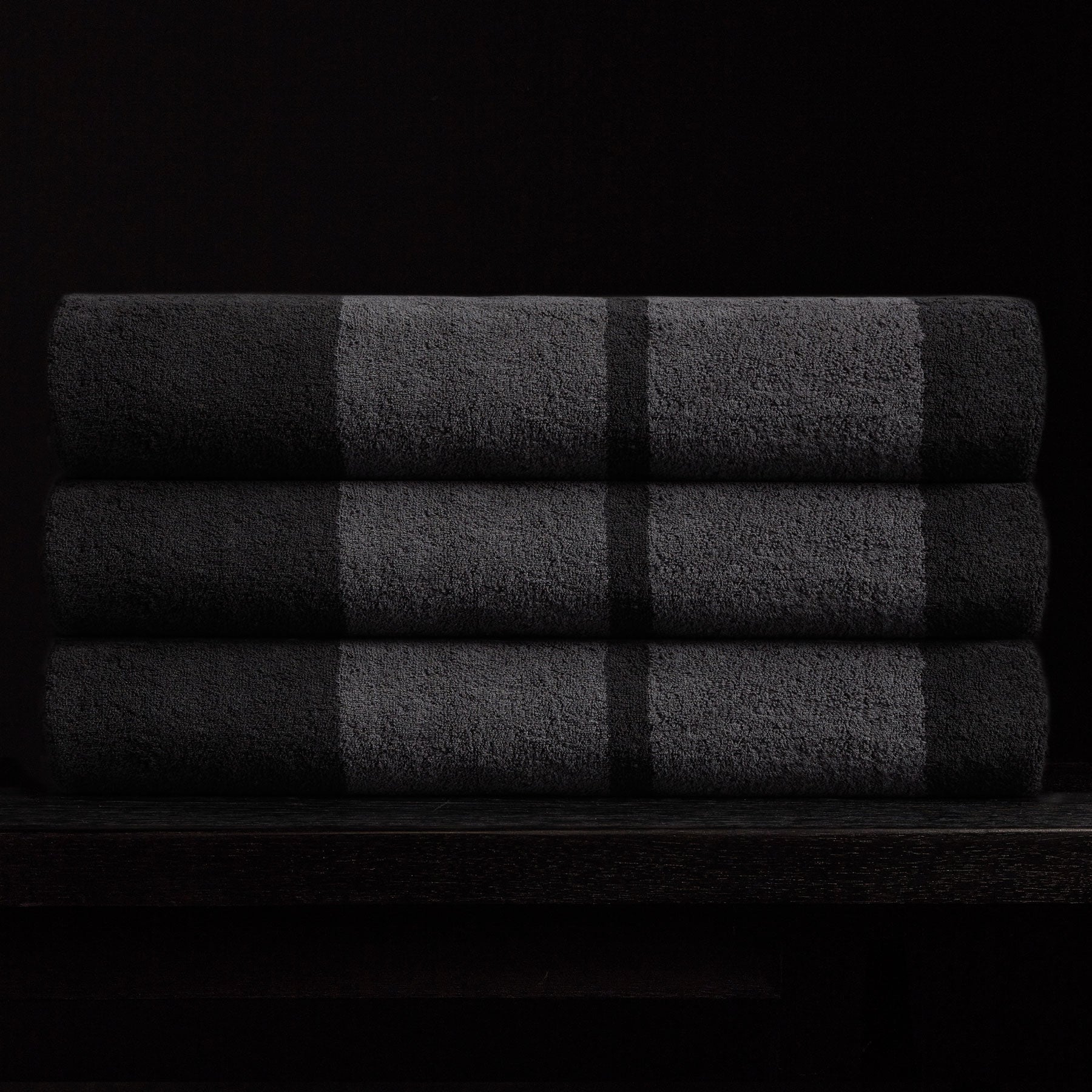 Wide Stripe Beach Towel - Black/Abyss