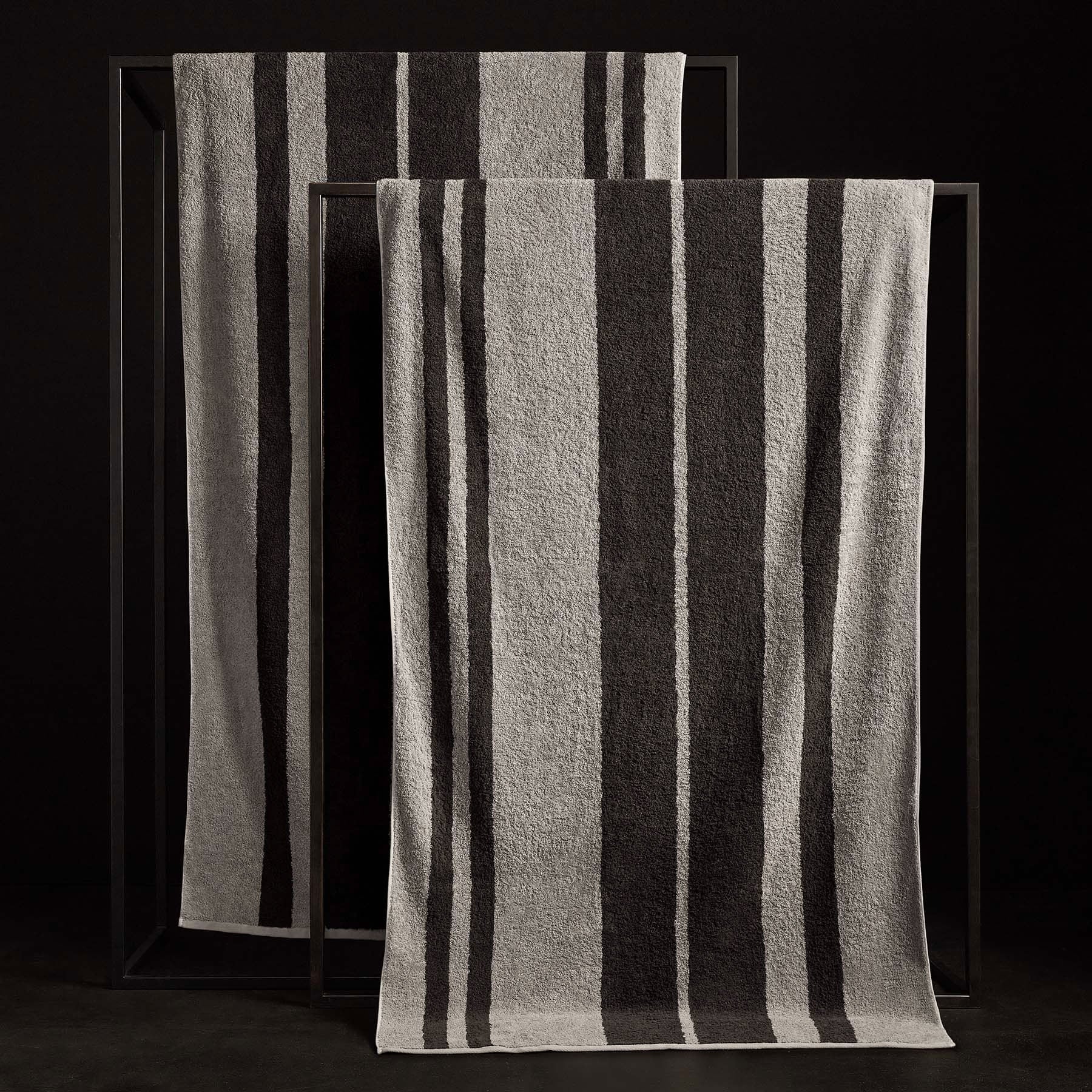 Wide Stripe Beach Towel - Fog/Slate