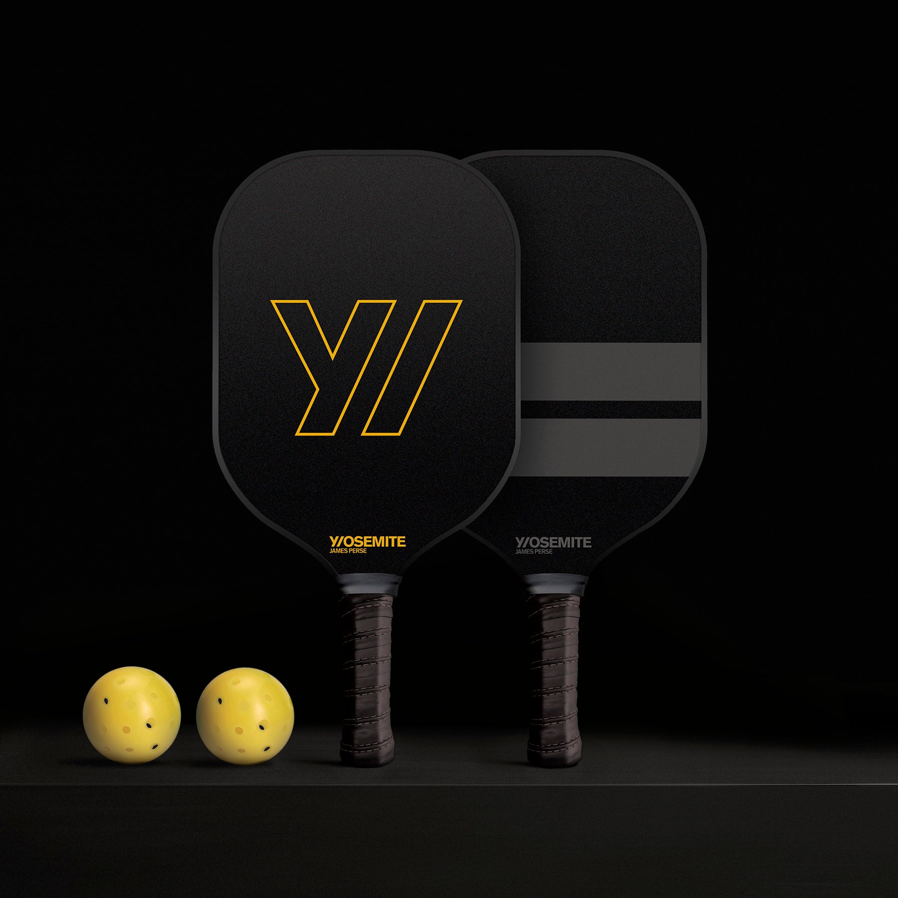 Pickleball Paddle Set with Mesh Bag - Black/Yellow
