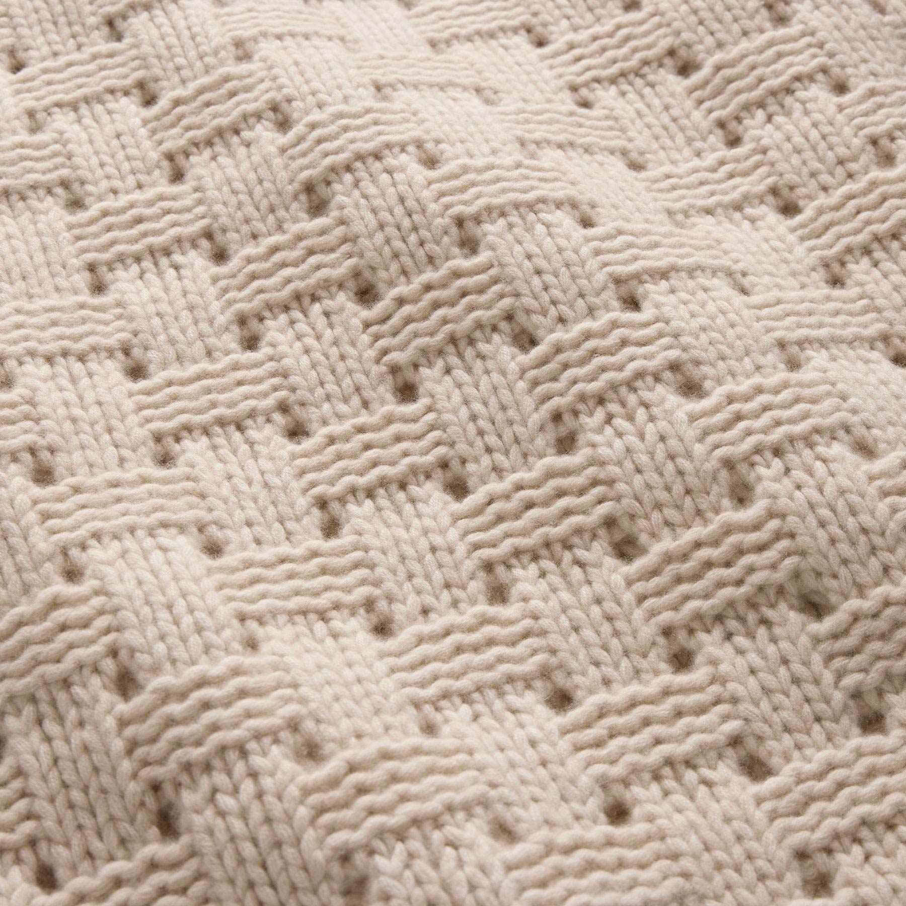 2 Tone Basket Weave Blanket - Chalk/Eco Alabaster