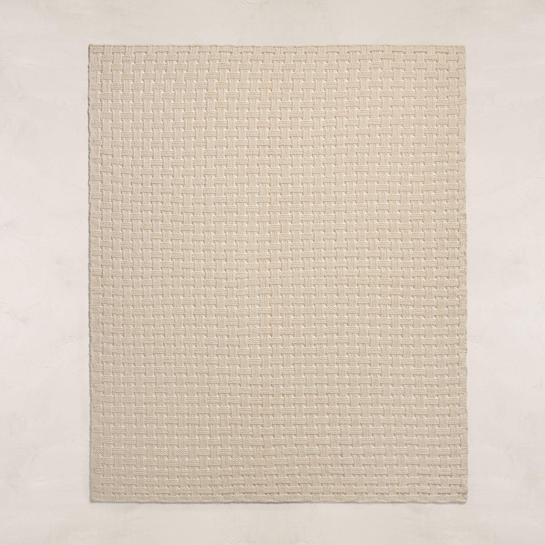 2 Tone Basket Weave Blanket - Chalk/Eco Alabaster