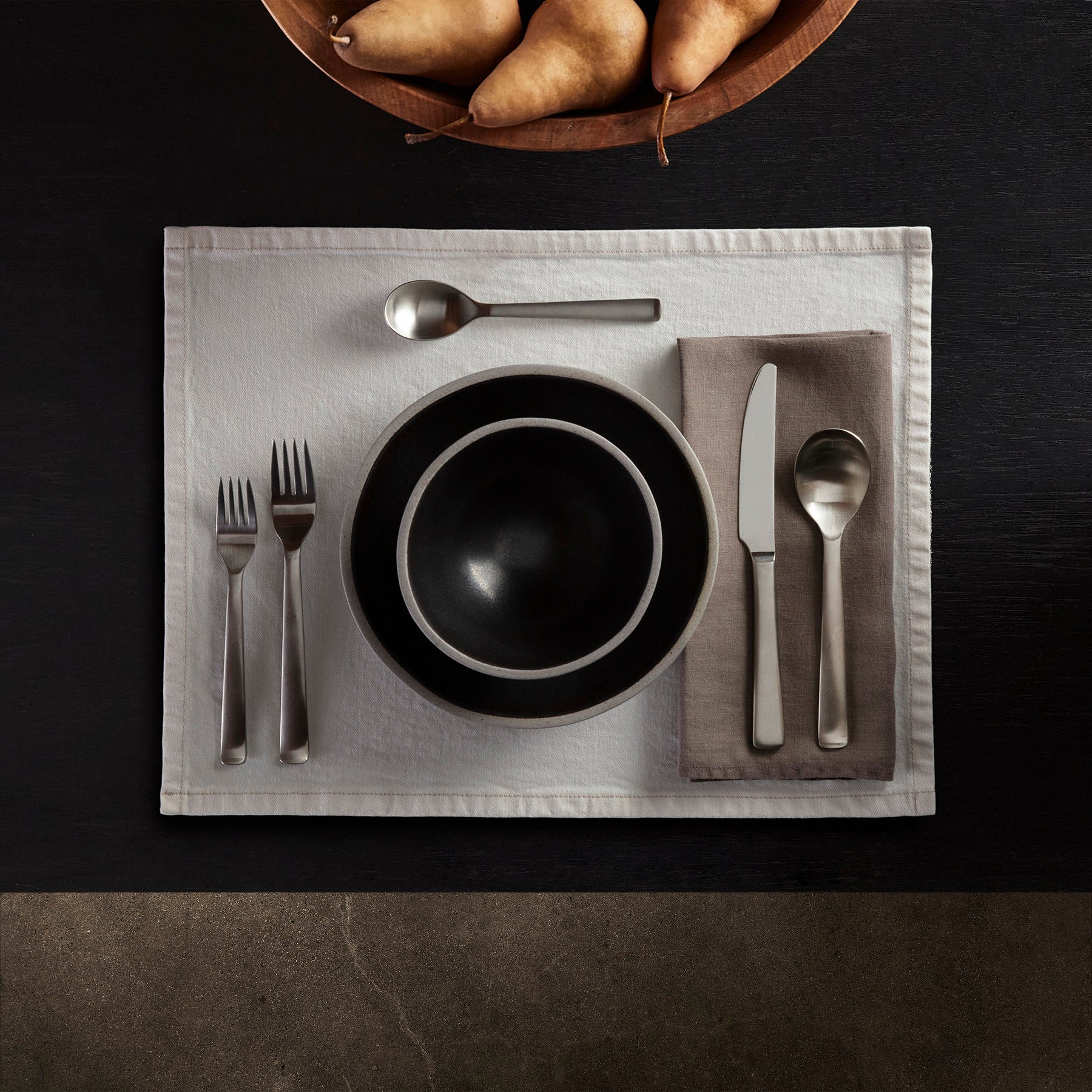 Solid Linen Table Napkin - Fume