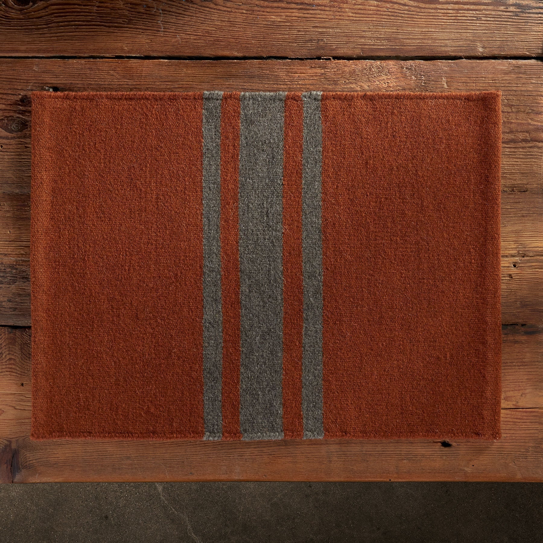 Wool Striped Placemat - Ochre/Flint
