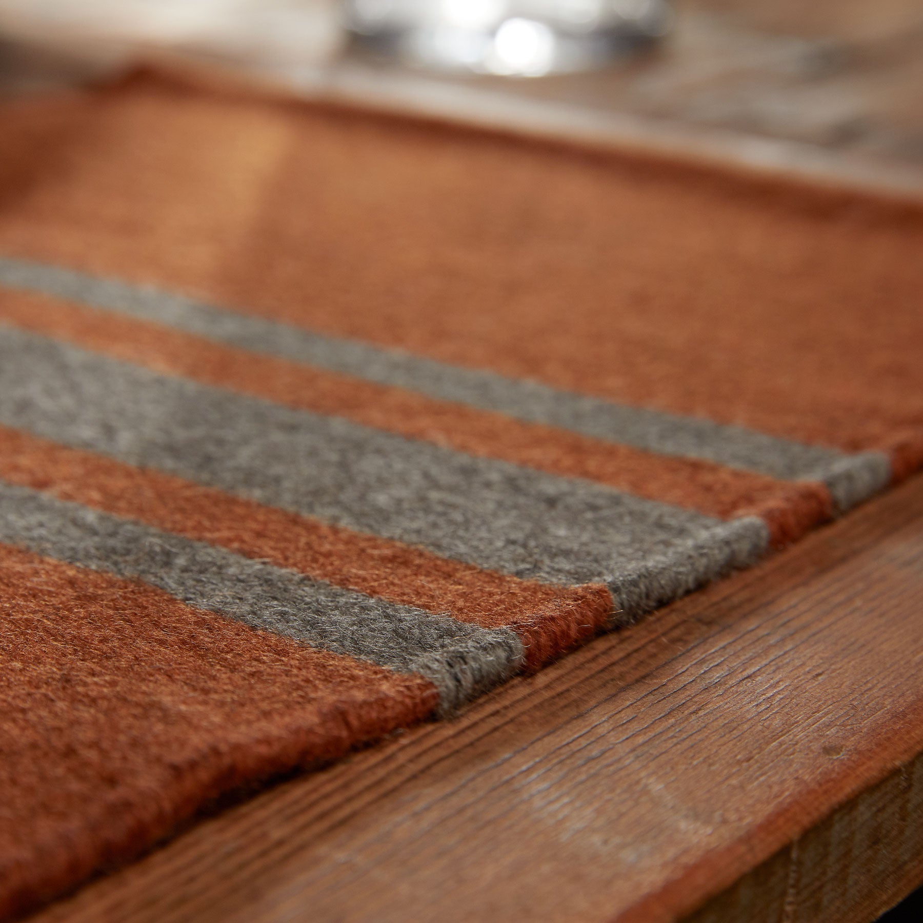 Wool Striped Placemat - Ochre/Flint