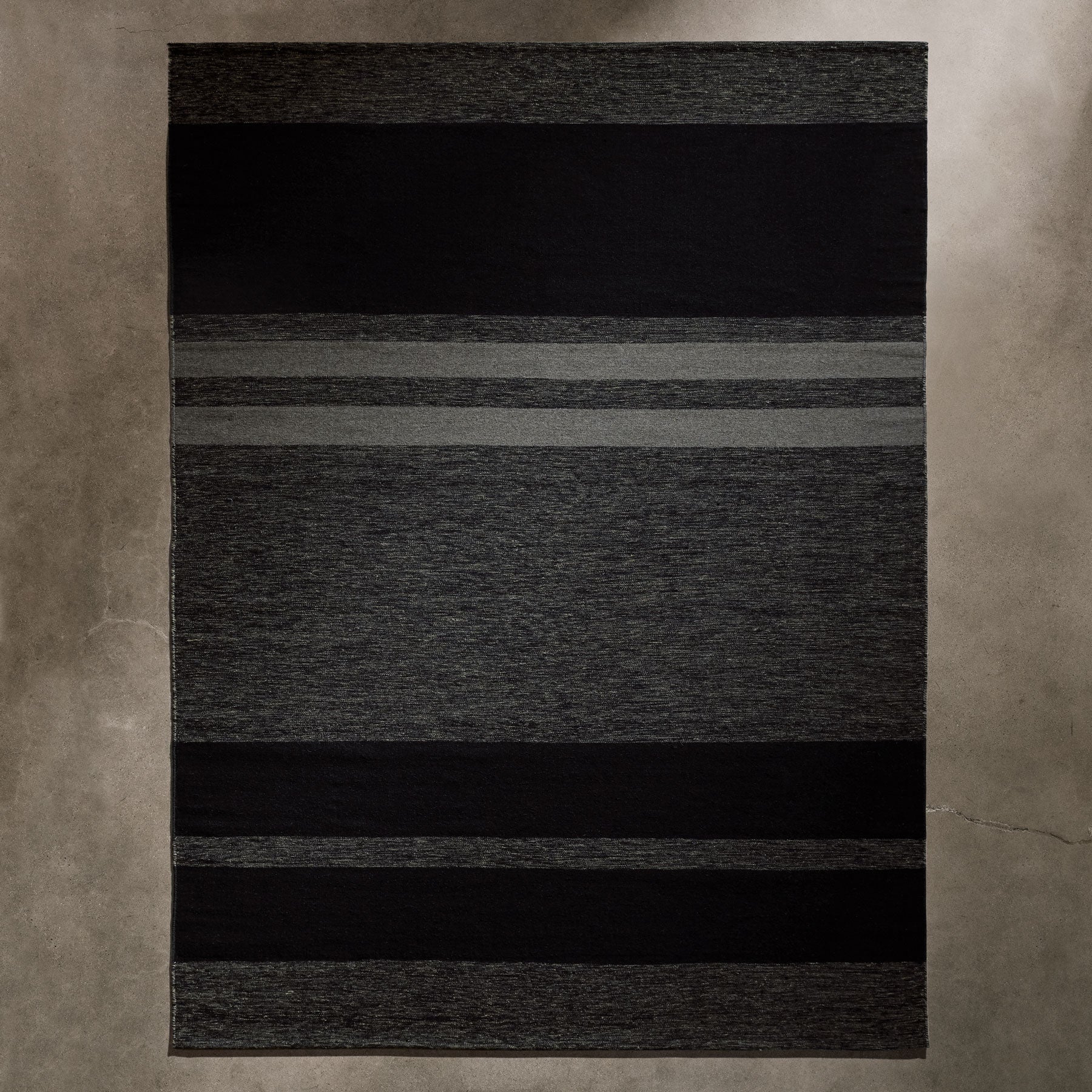 Multi Stripe Area Rug 9Ft X 12Ft - Black Marle/Black/Flint