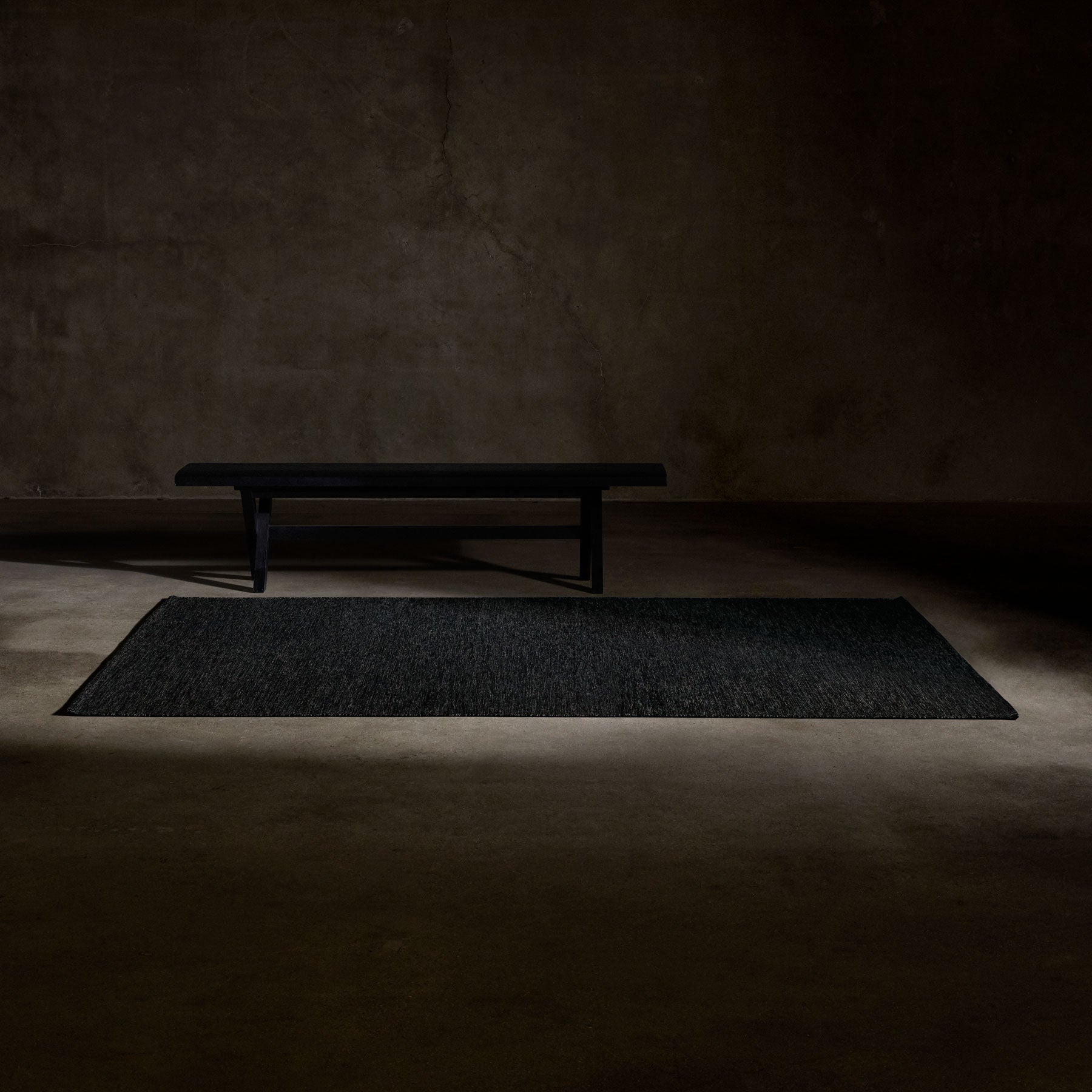 Wool Area Rug - Black Melange