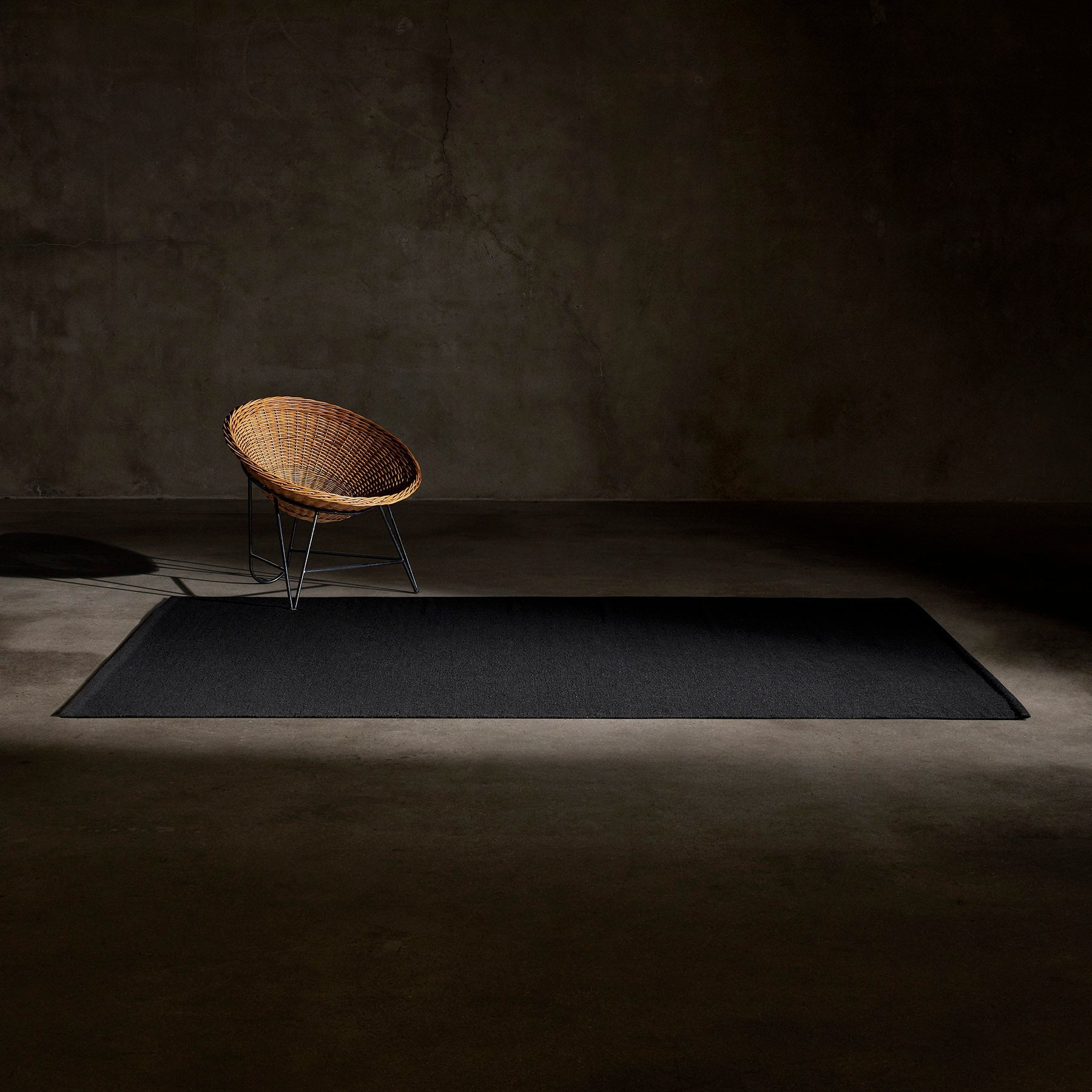 Wool Area Rug - Black