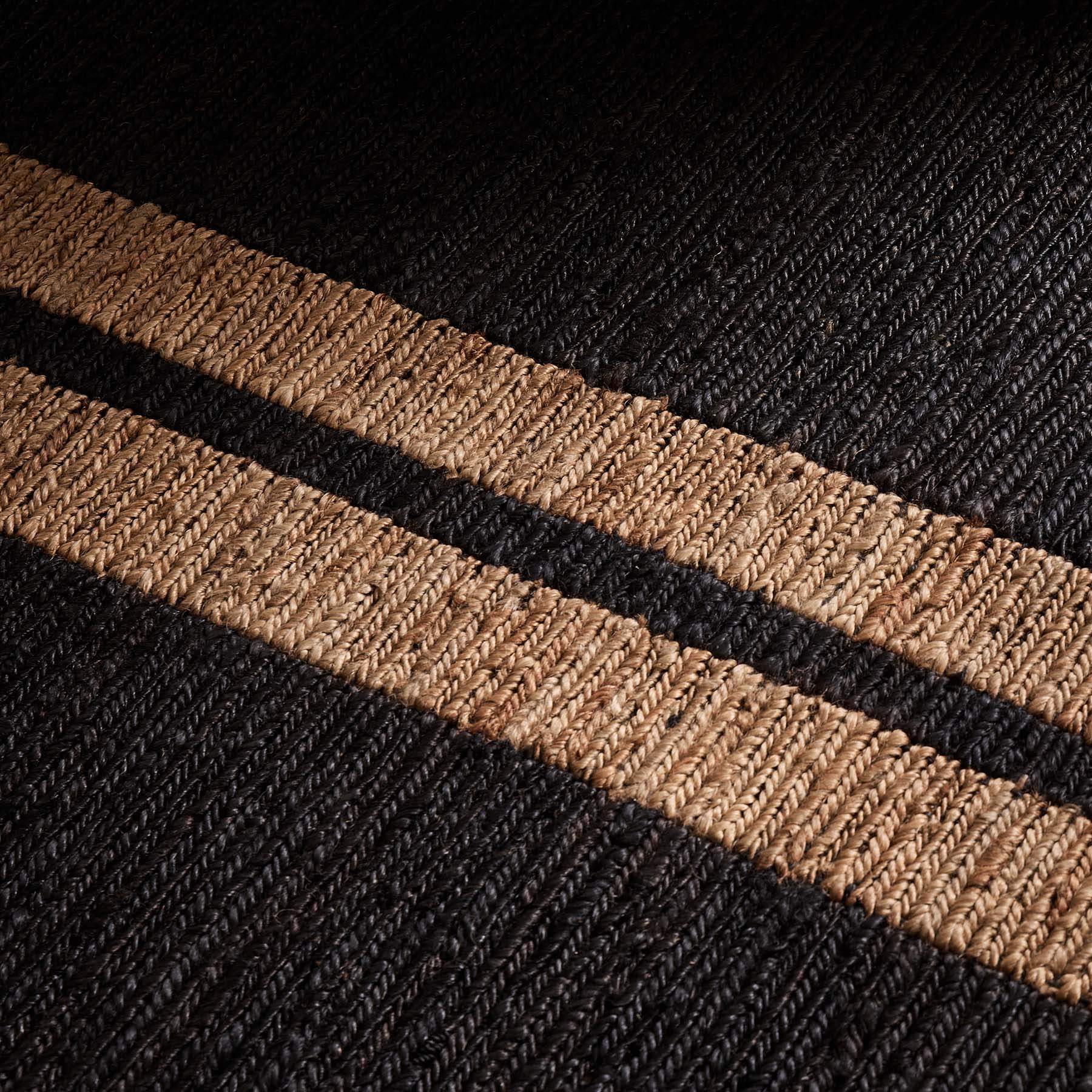 Jute Runner - Charcoal/Natural Stripe