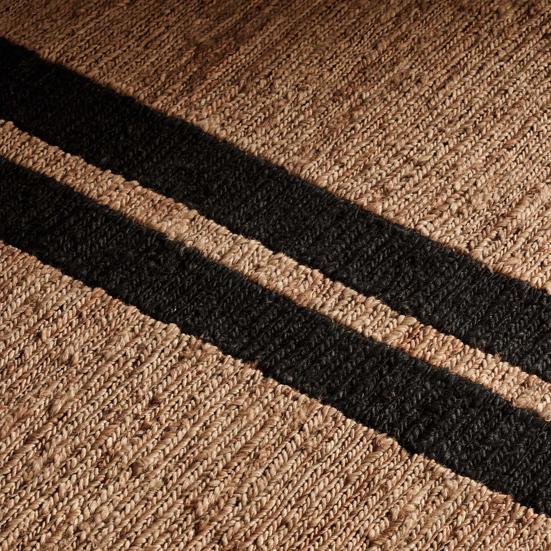 Jute Runner - Natural/Charcoal Stripe
