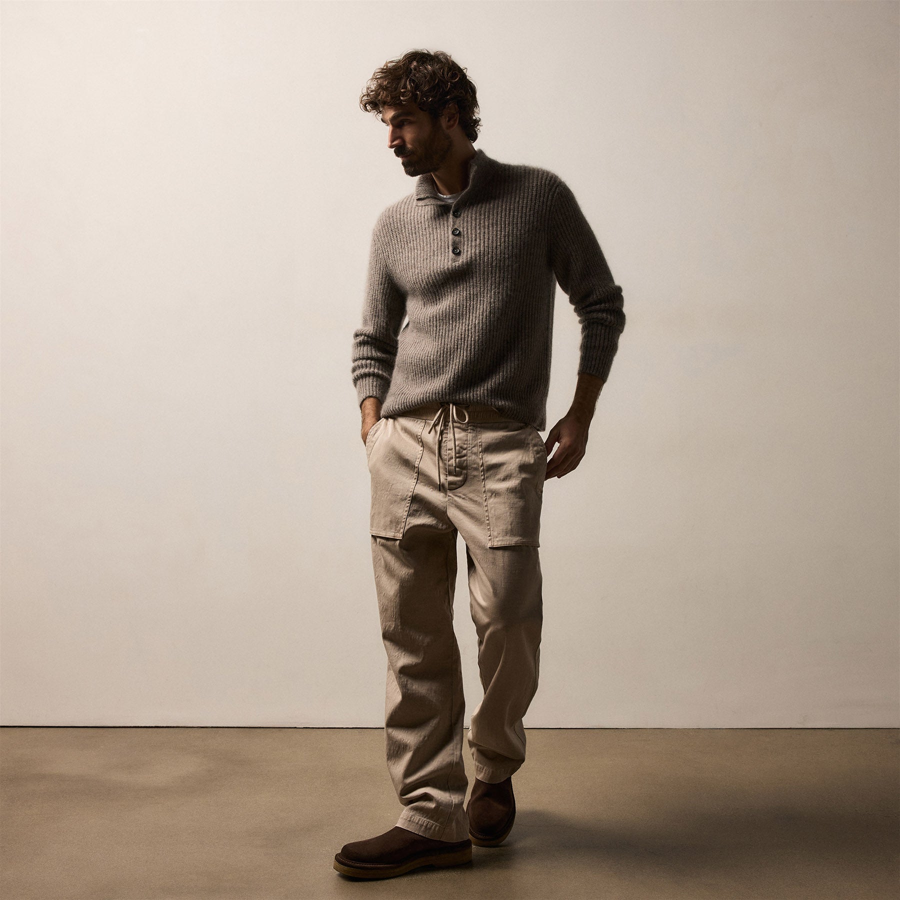 Slub Cotton Utility Pant - Stone Pigment
