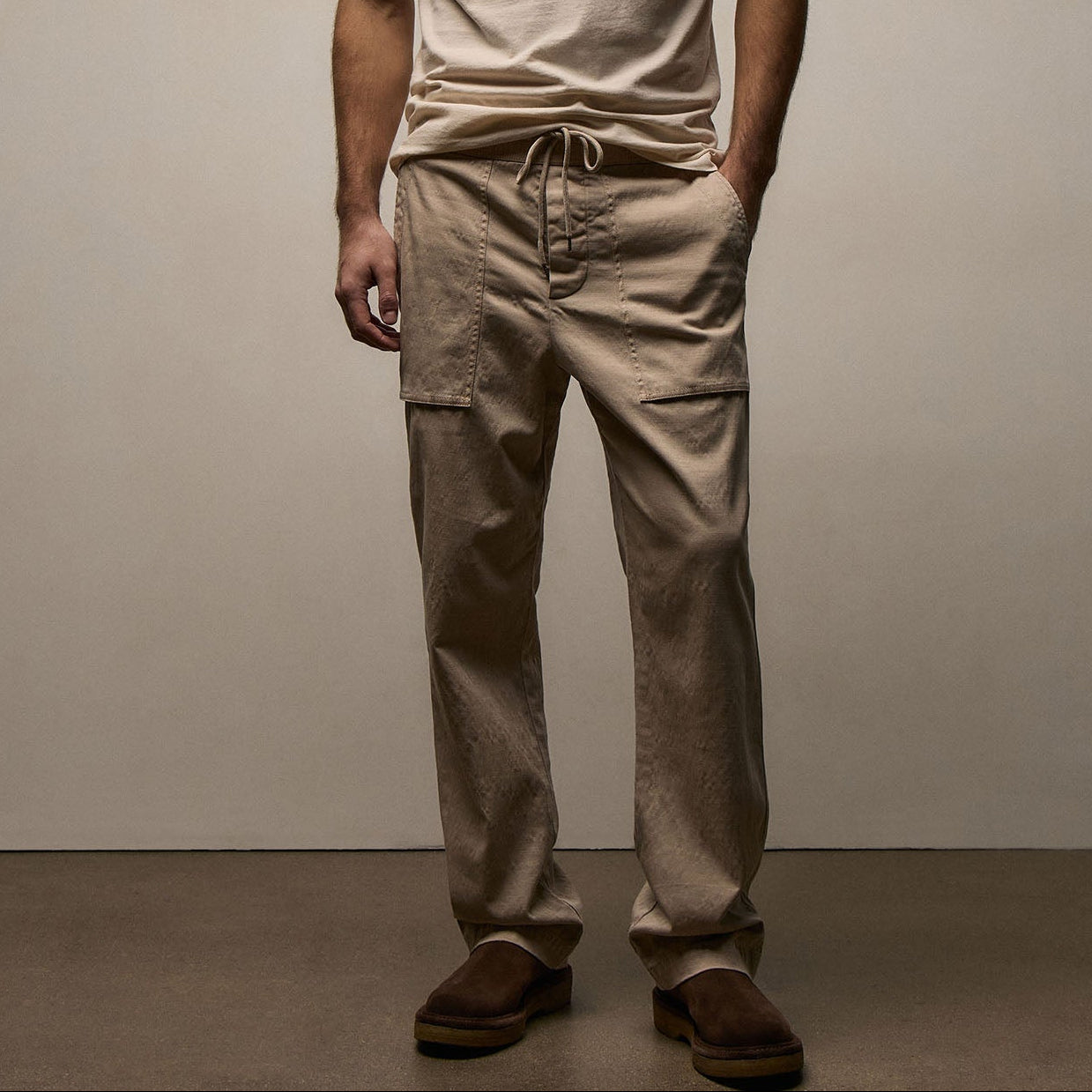 Slub Cotton Utility Pant - Stone Pigment
