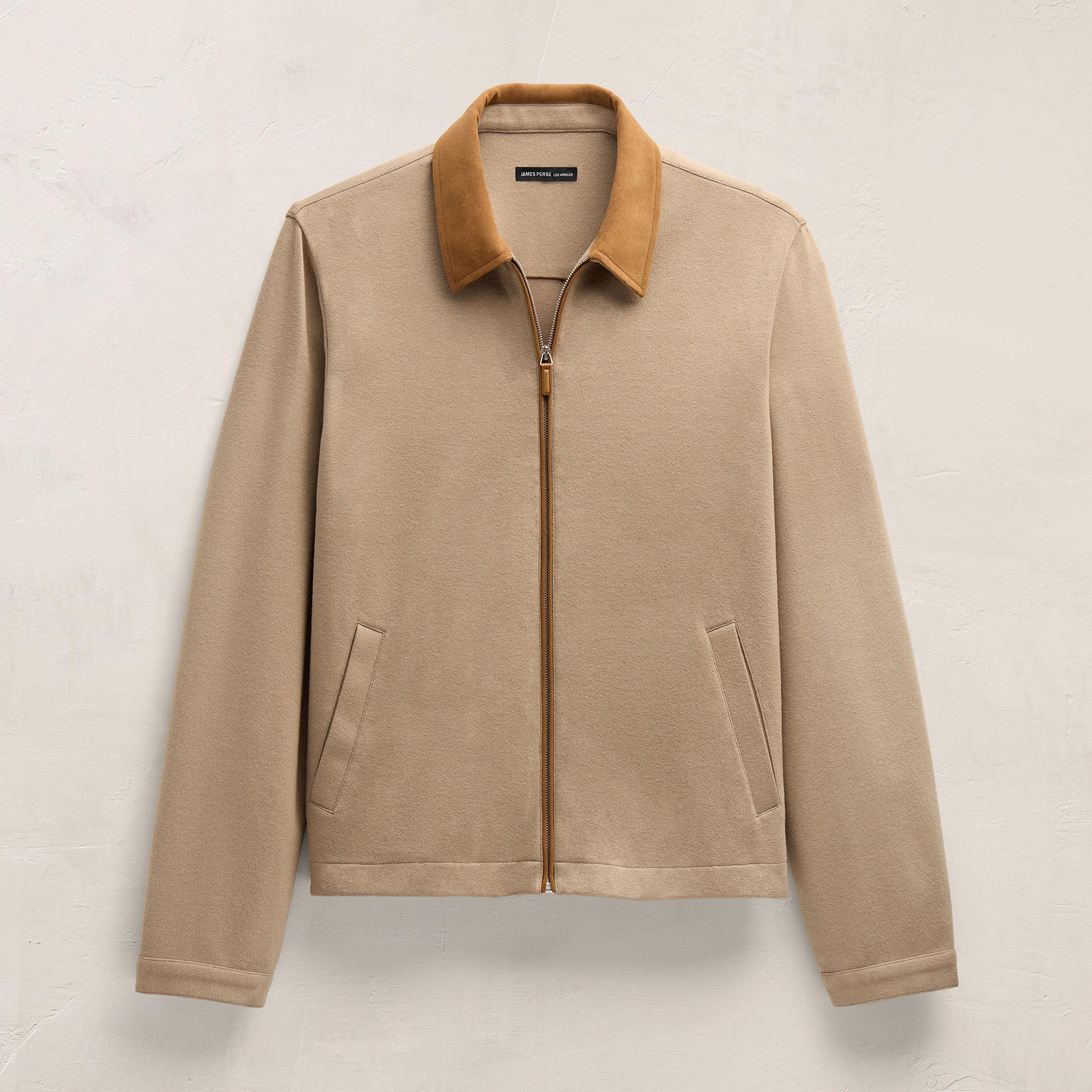 Brushed Cotton Coach Jacket - Soft Beige/Whiskey