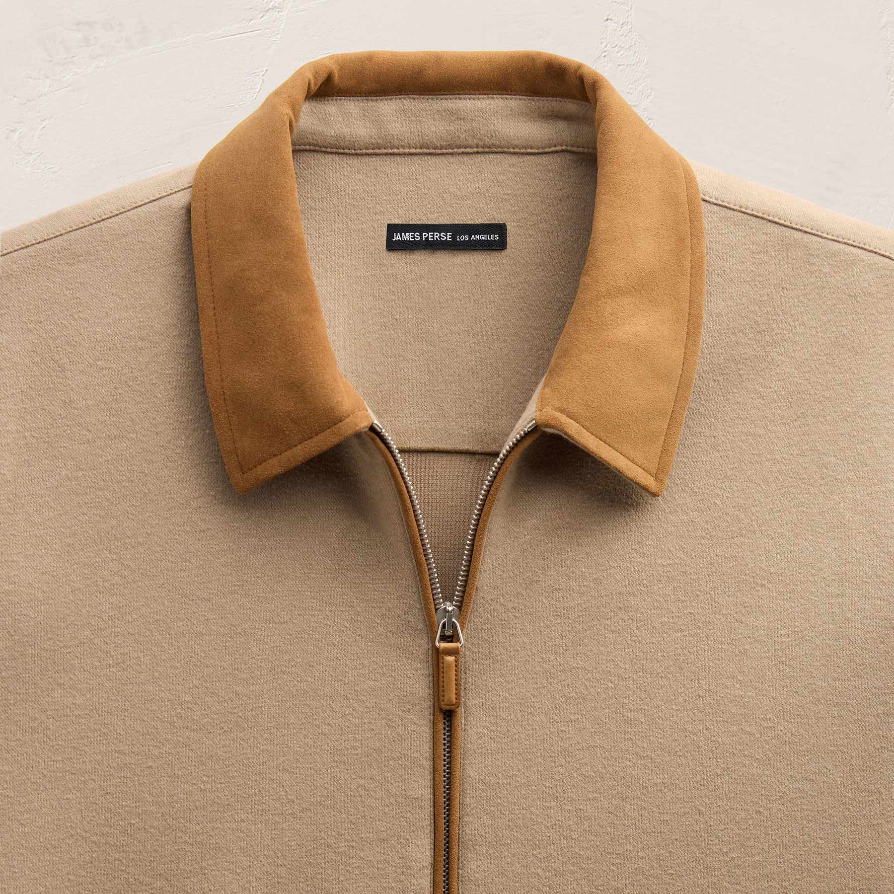 Brushed Cotton Coach Jacket - Soft Beige/Whiskey