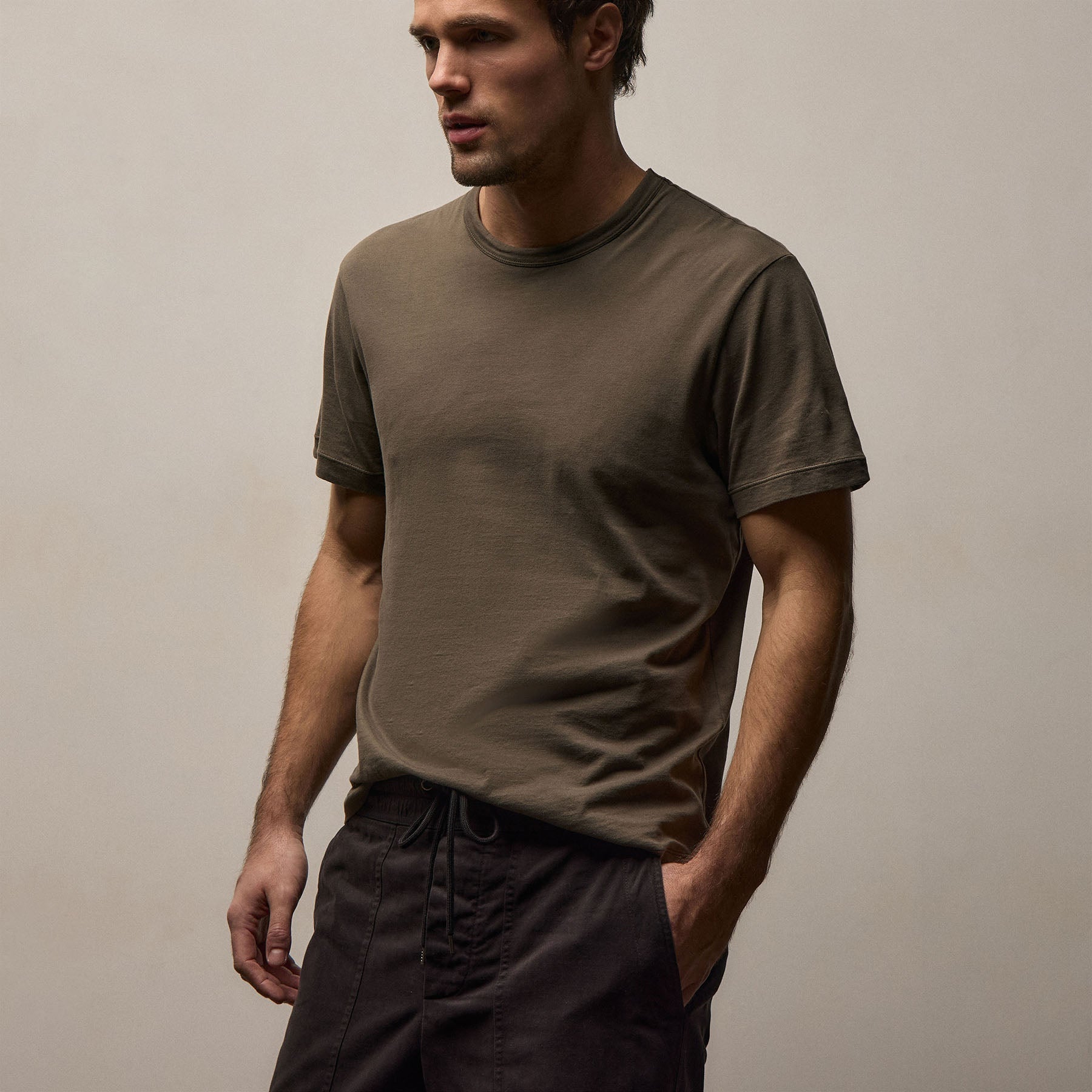 Brushed Lotus Crew - Army Green