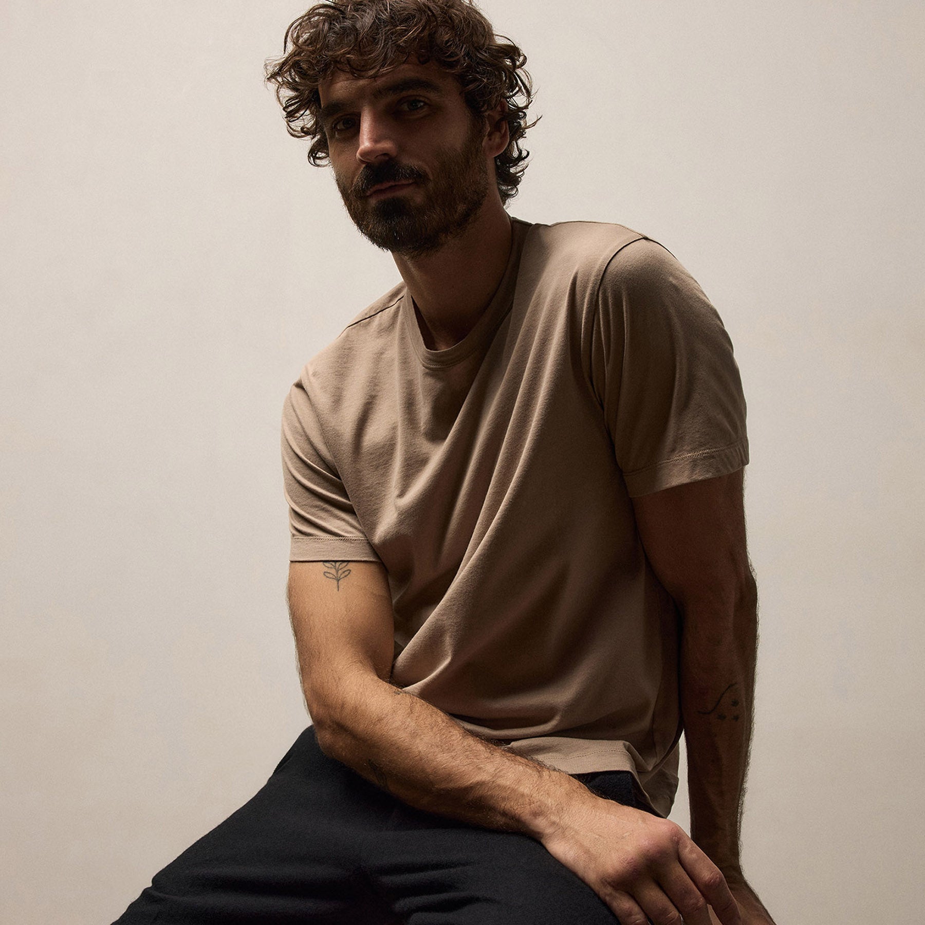 Brushed Lotus Crew - Light Khaki