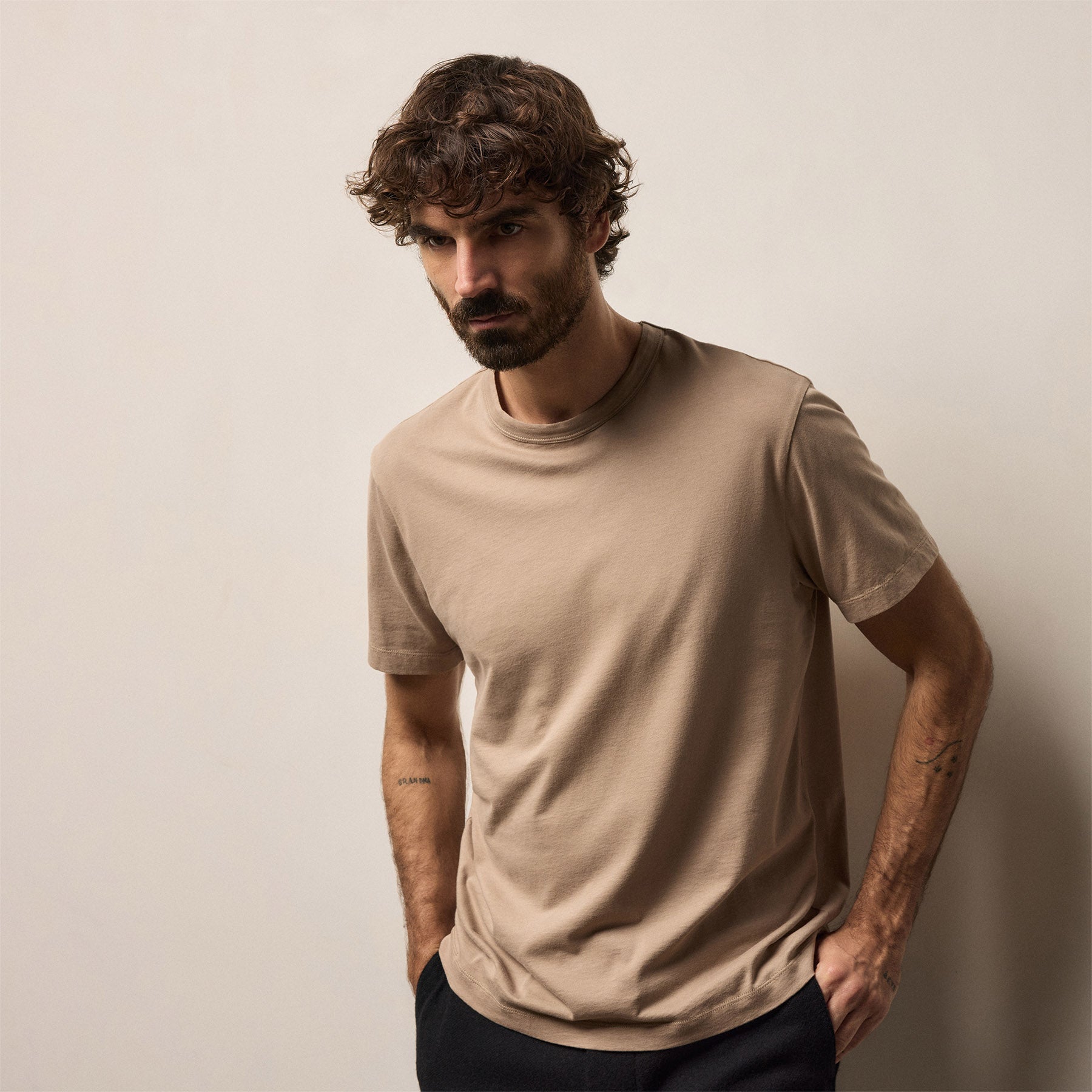 Brushed Lotus Crew - Coffee