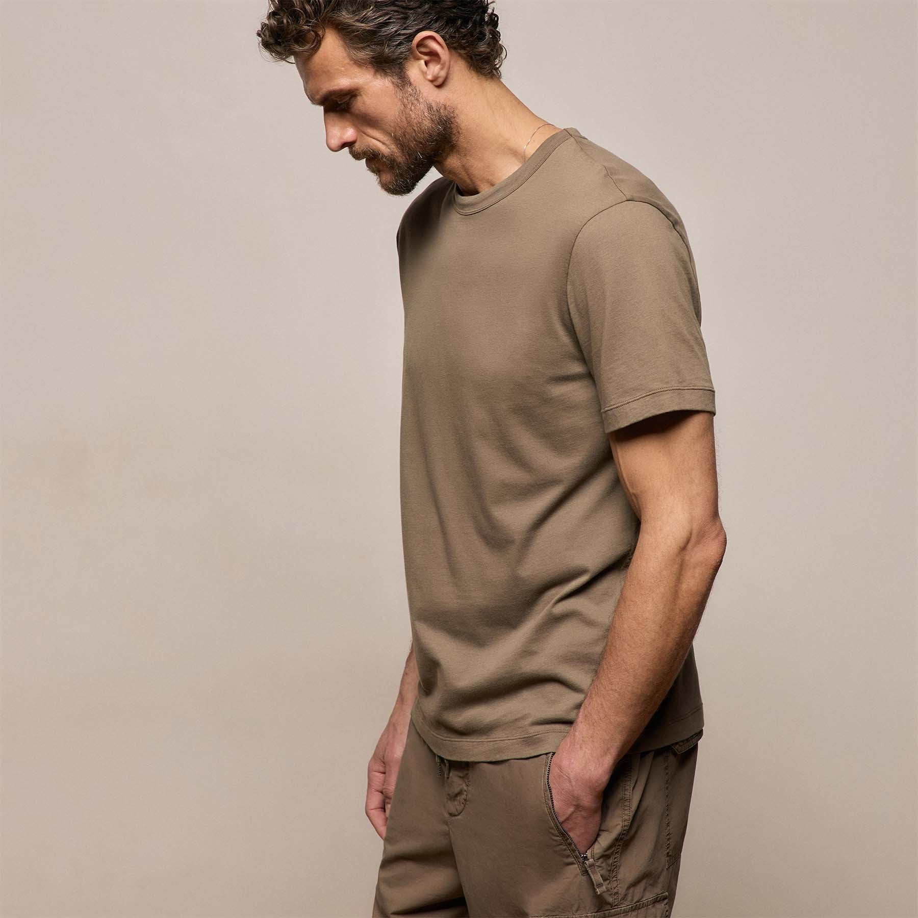 Brushed Lotus Crew - Light Olive