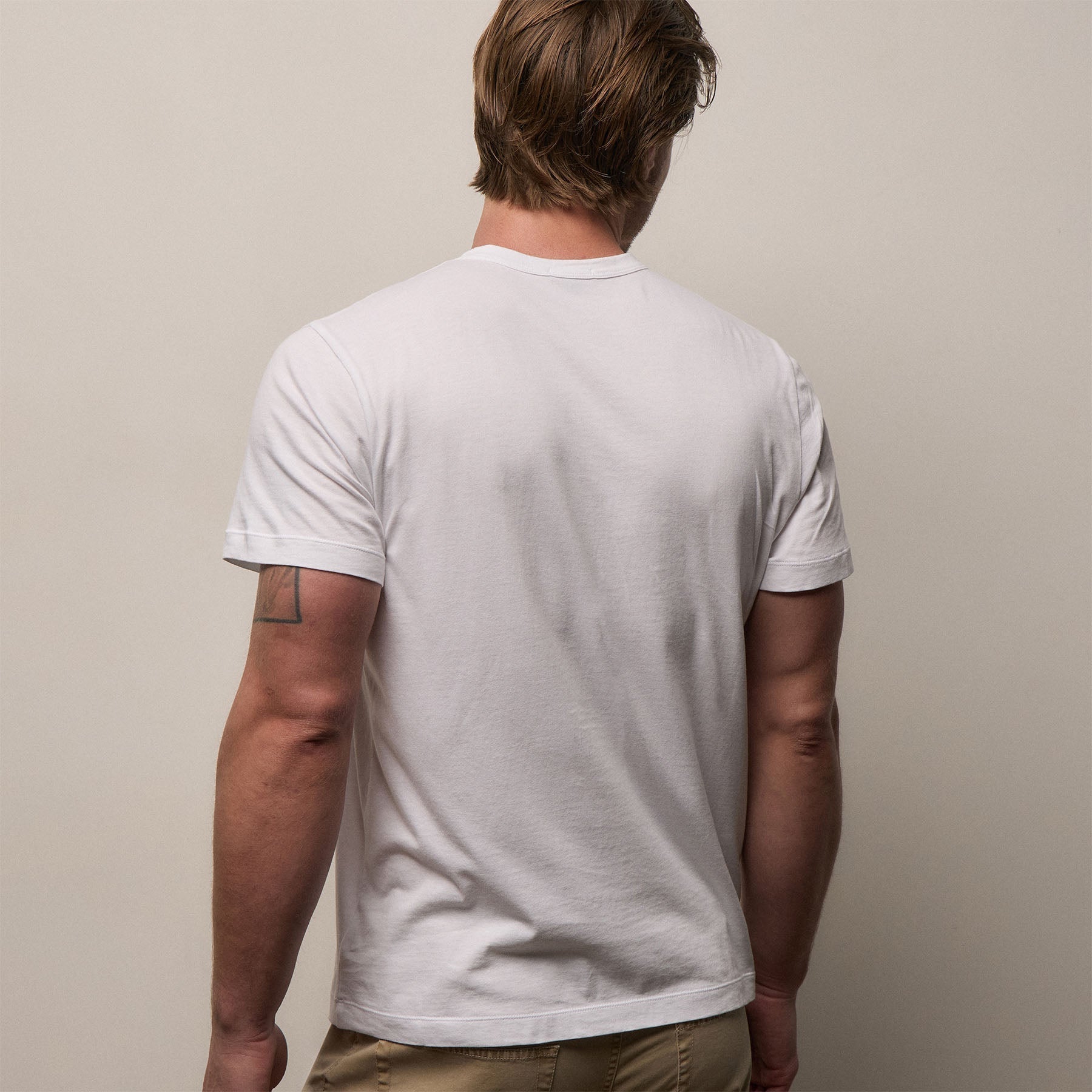 Brushed Lotus Crew - White