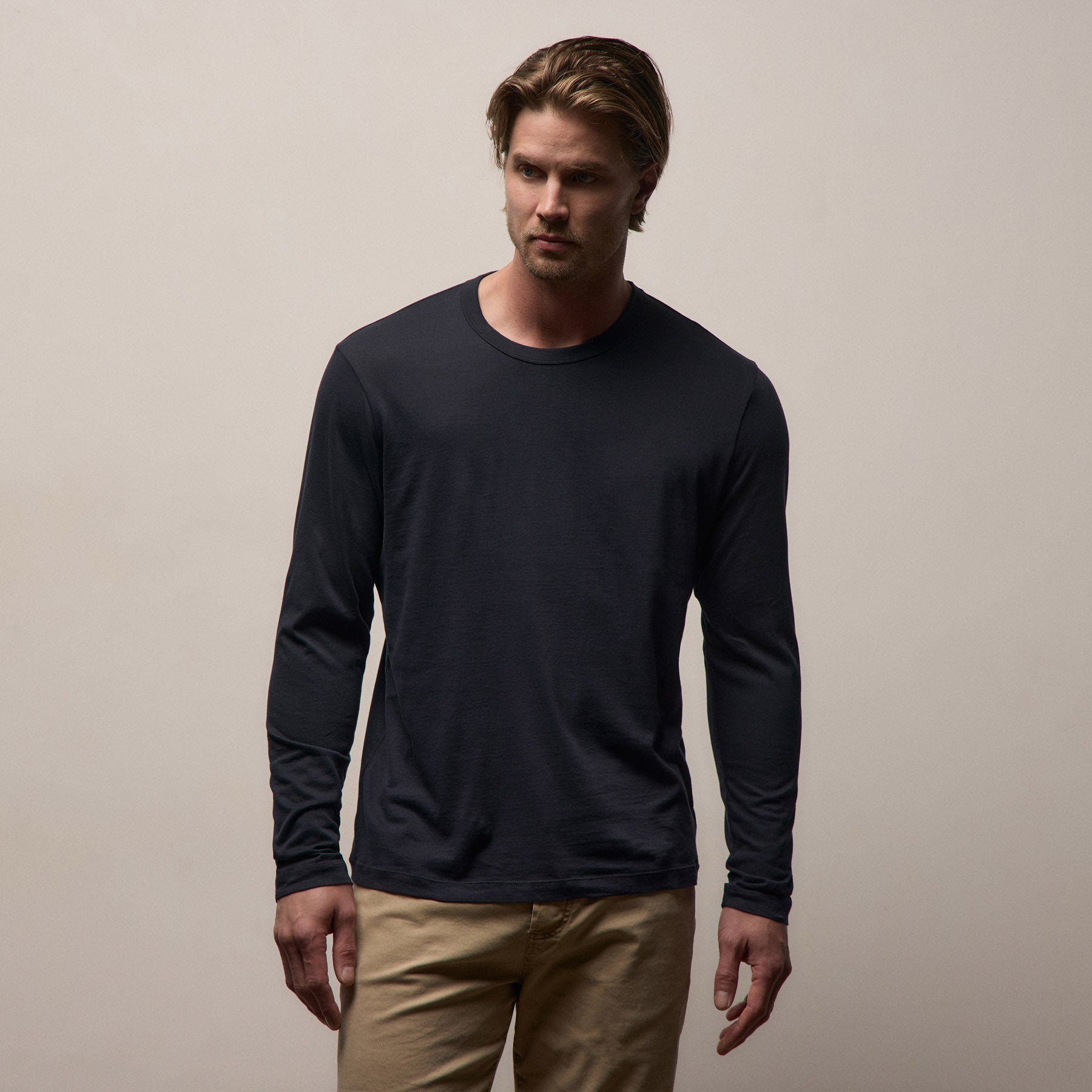 Brushed Lotus Long Sleeve Crew - Deep